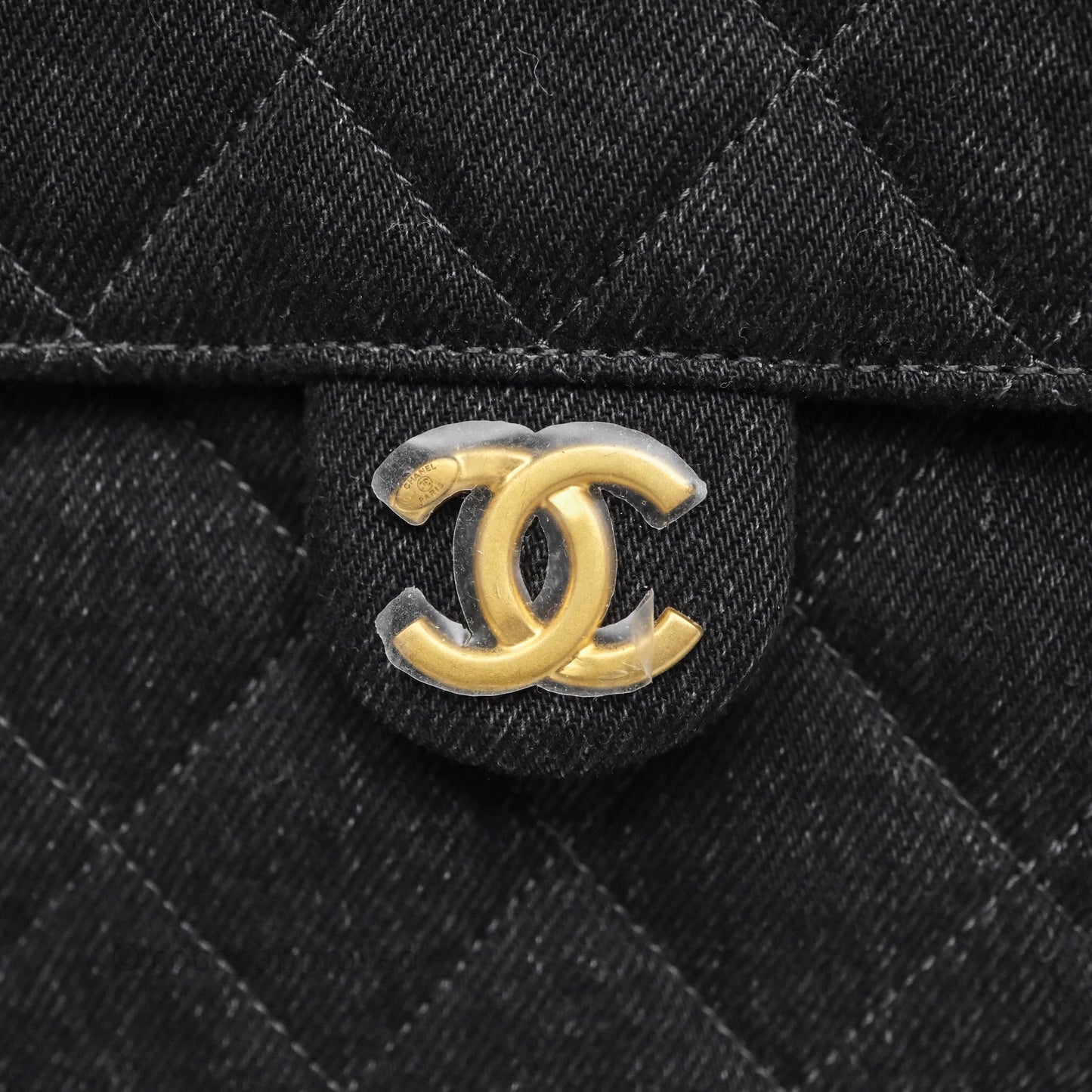 Chanel 25 Medium Washed Denim Black Aged Gold Hardware