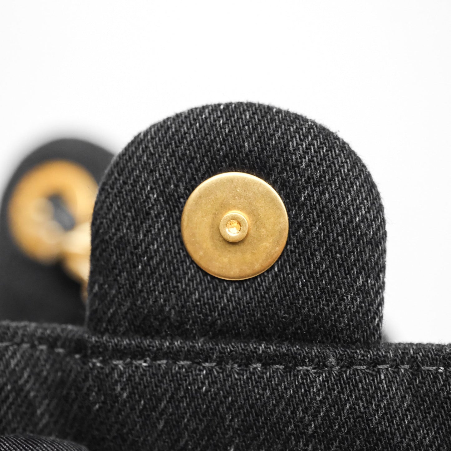 Chanel 25 Medium Washed Denim Black Aged Gold Hardware