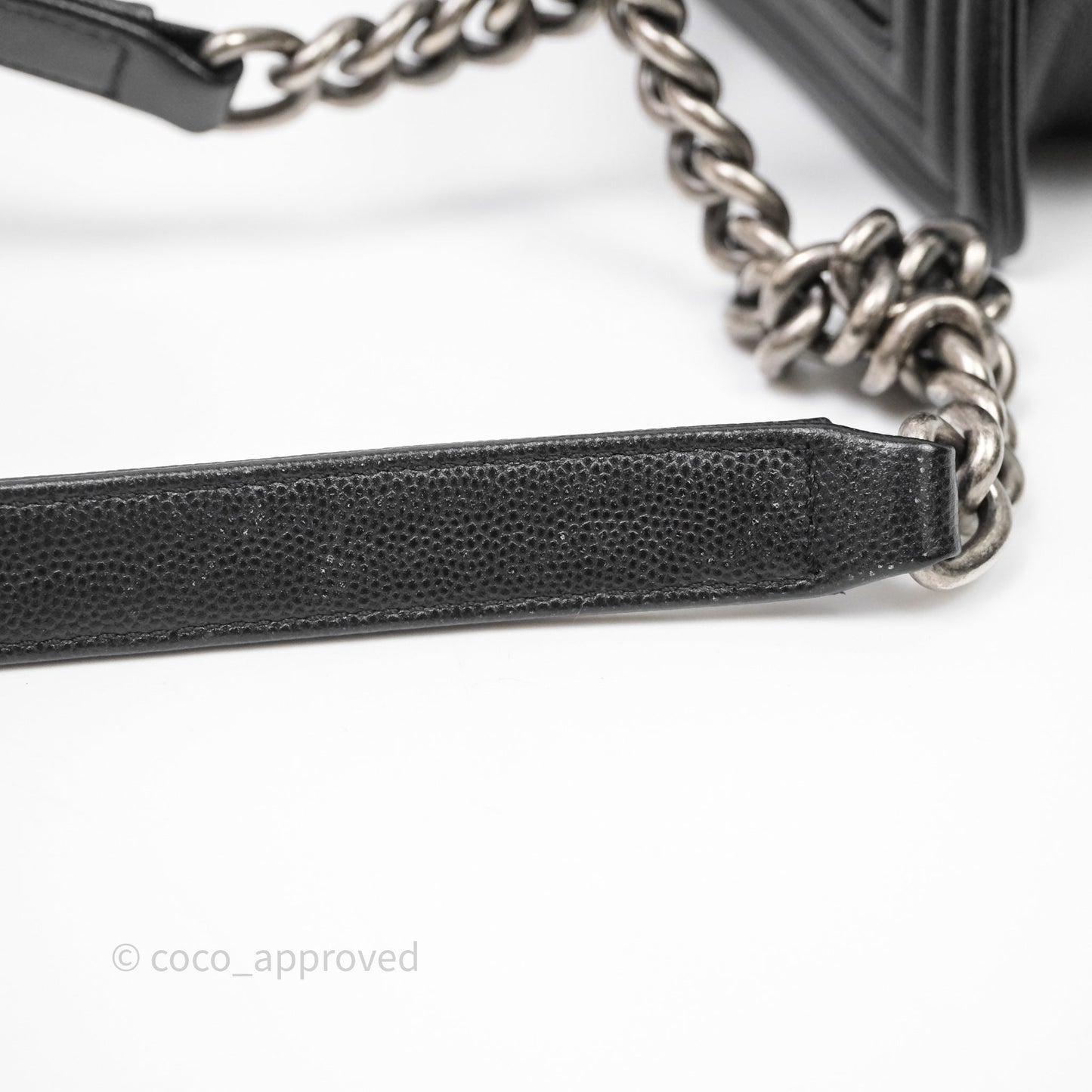 Chanel Small Boy Quilted Black Caviar Ruthenium Hardware