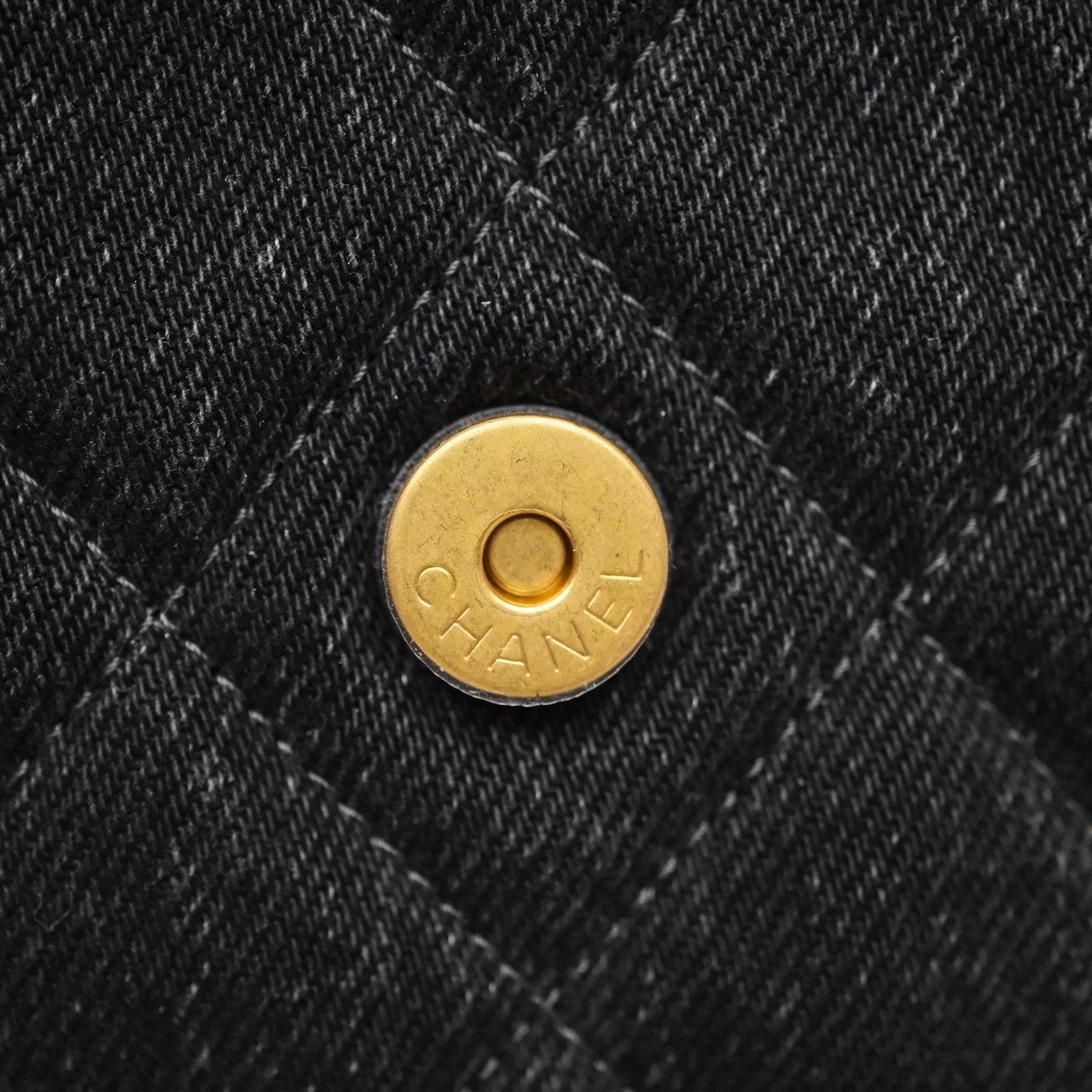 Chanel 25 Medium Washed Denim Black Aged Gold Hardware