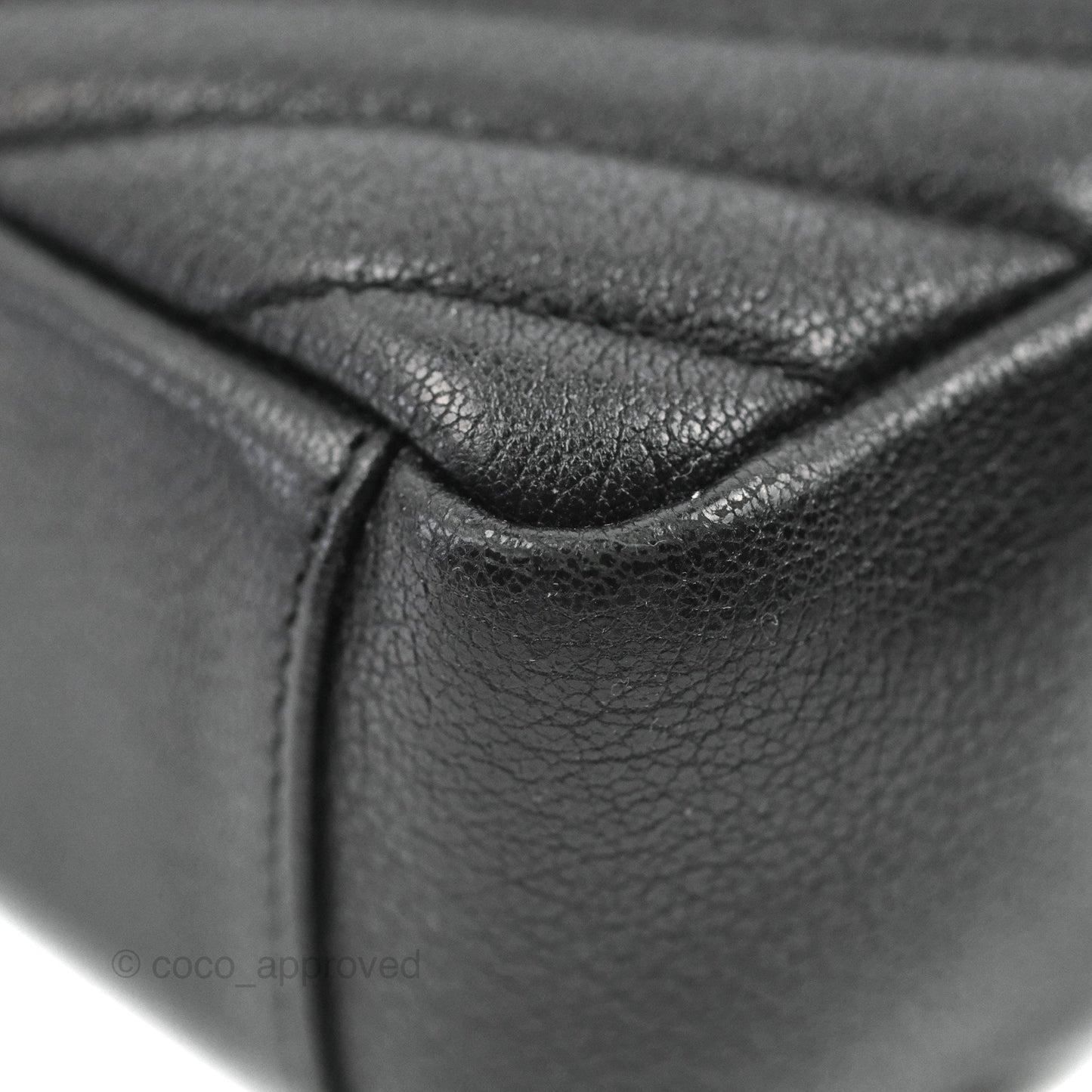 Saint Laurent Chevron Medium College Black Chain Bag Ruthenium Hardware