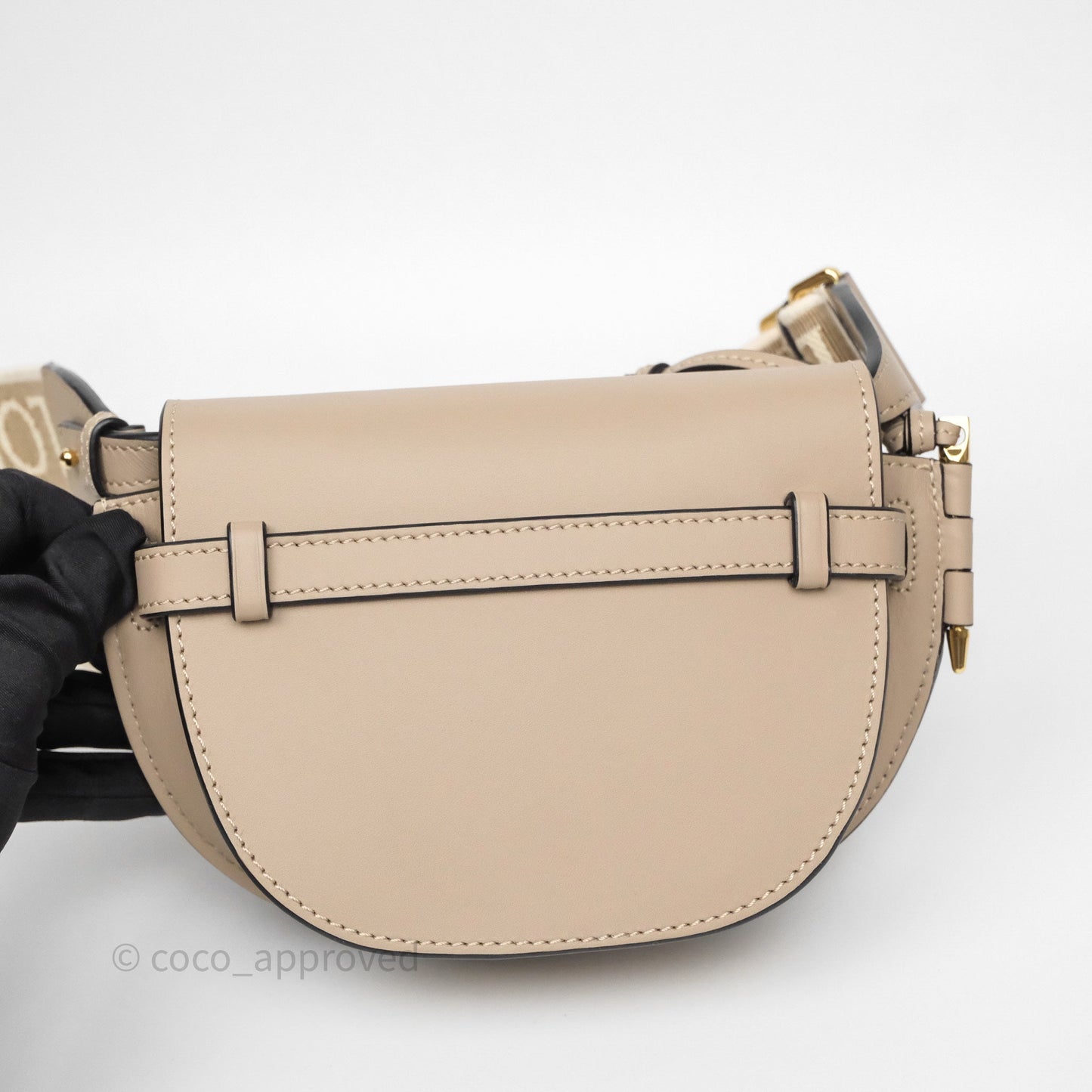 Loewe Mini Gate Dual Bag Beige Sand Soft Calfskin Jacquard Strap