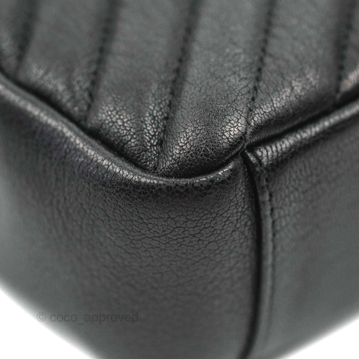 Saint Laurent Chevron Medium College Black Chain Bag Ruthenium Hardware