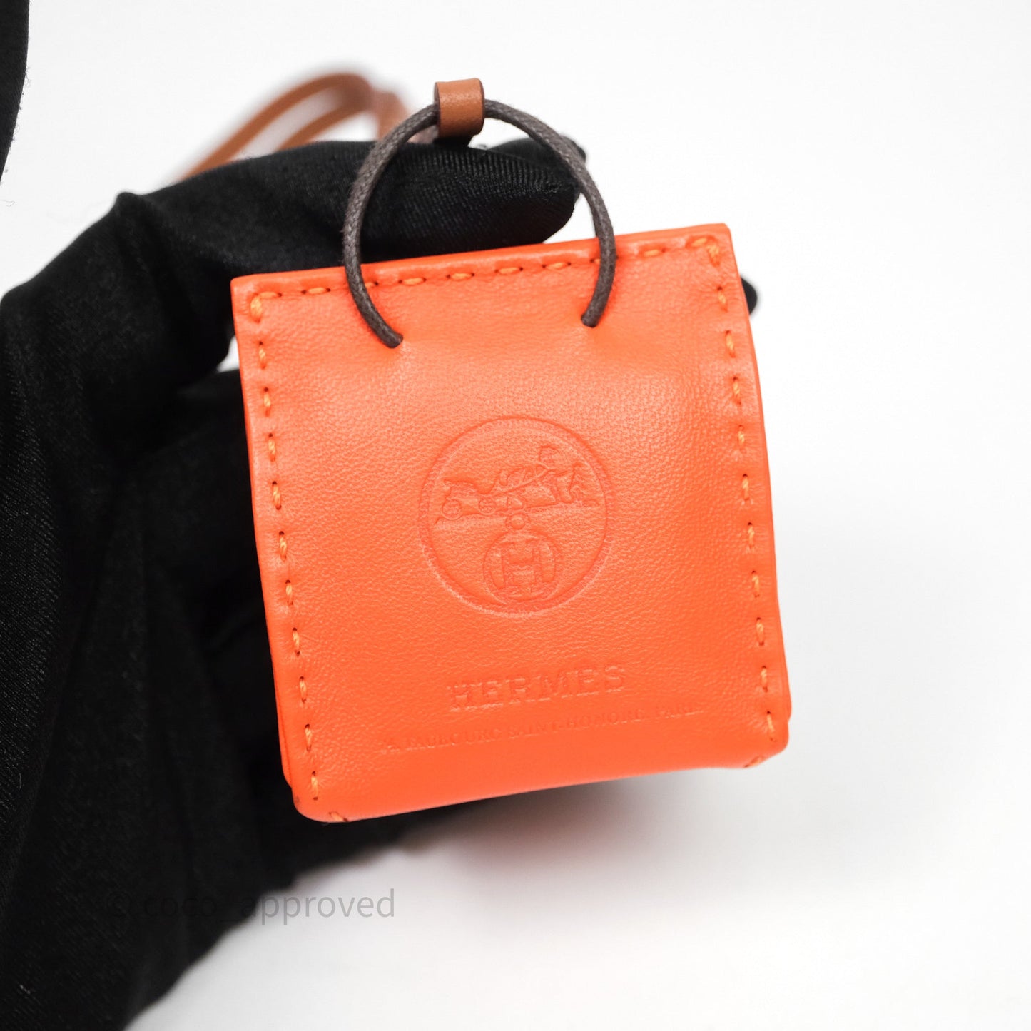 Hermès Orange Shopping Bag Charm