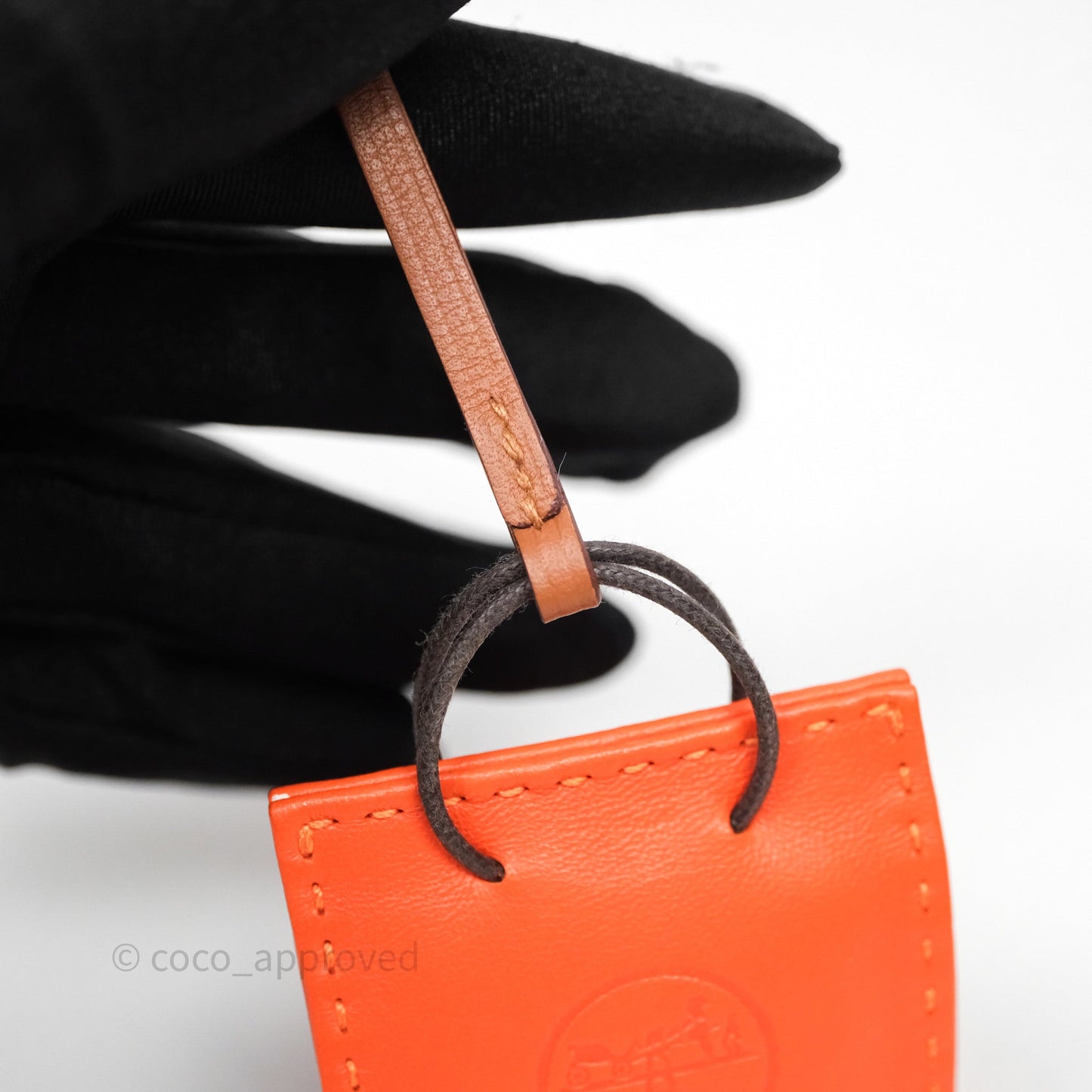 Hermès Orange Shopping Bag Charm