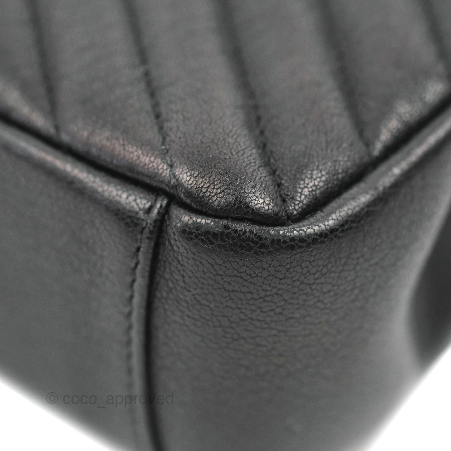 Saint Laurent Chevron Medium College Black Chain Bag Ruthenium Hardware