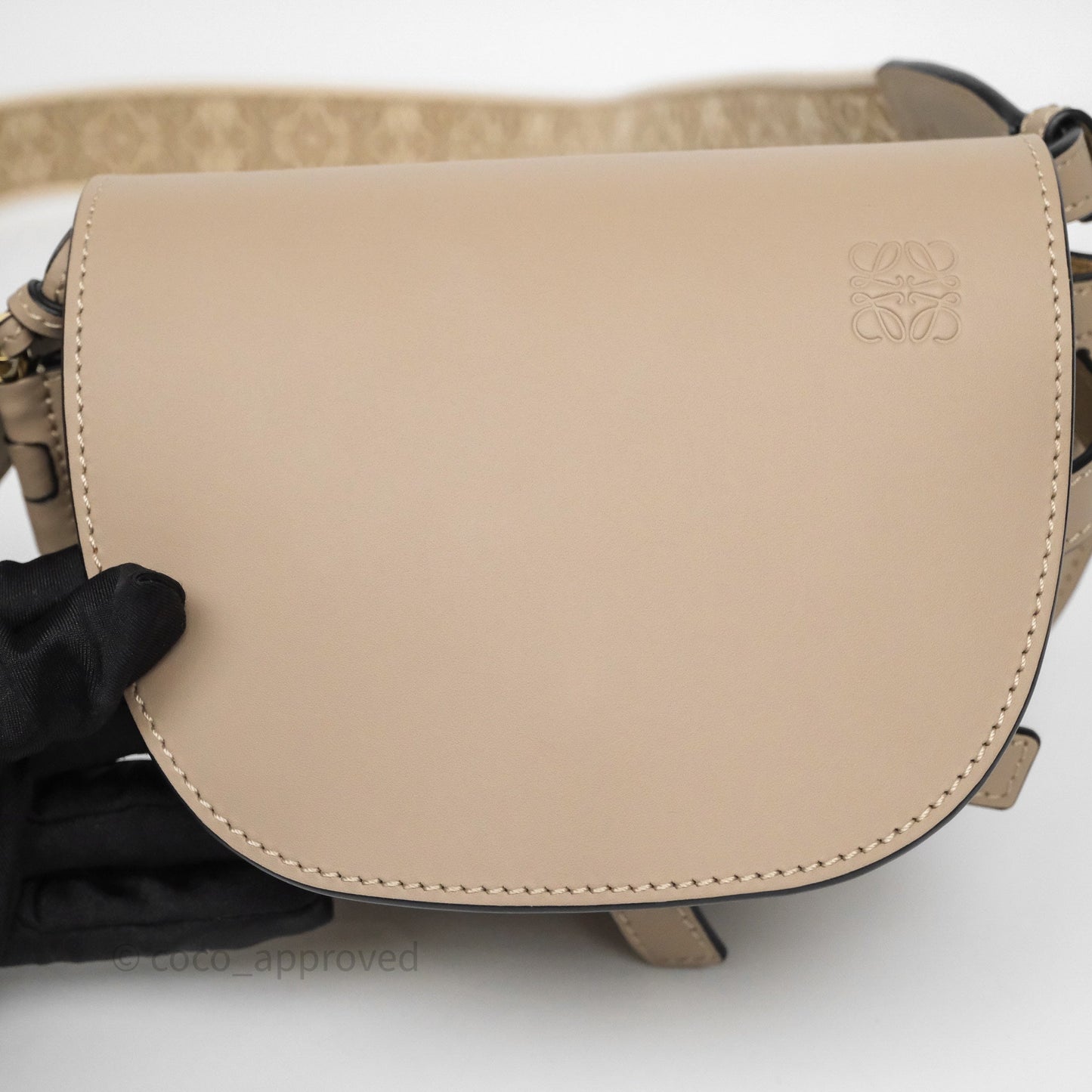 Loewe Mini Gate Dual Bag Beige Sand Soft Calfskin Jacquard Strap