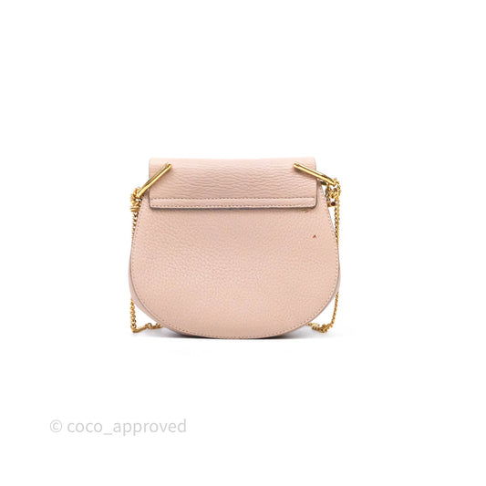 Chloe Mini Drew Crossbody Bag Pink Grained Leather