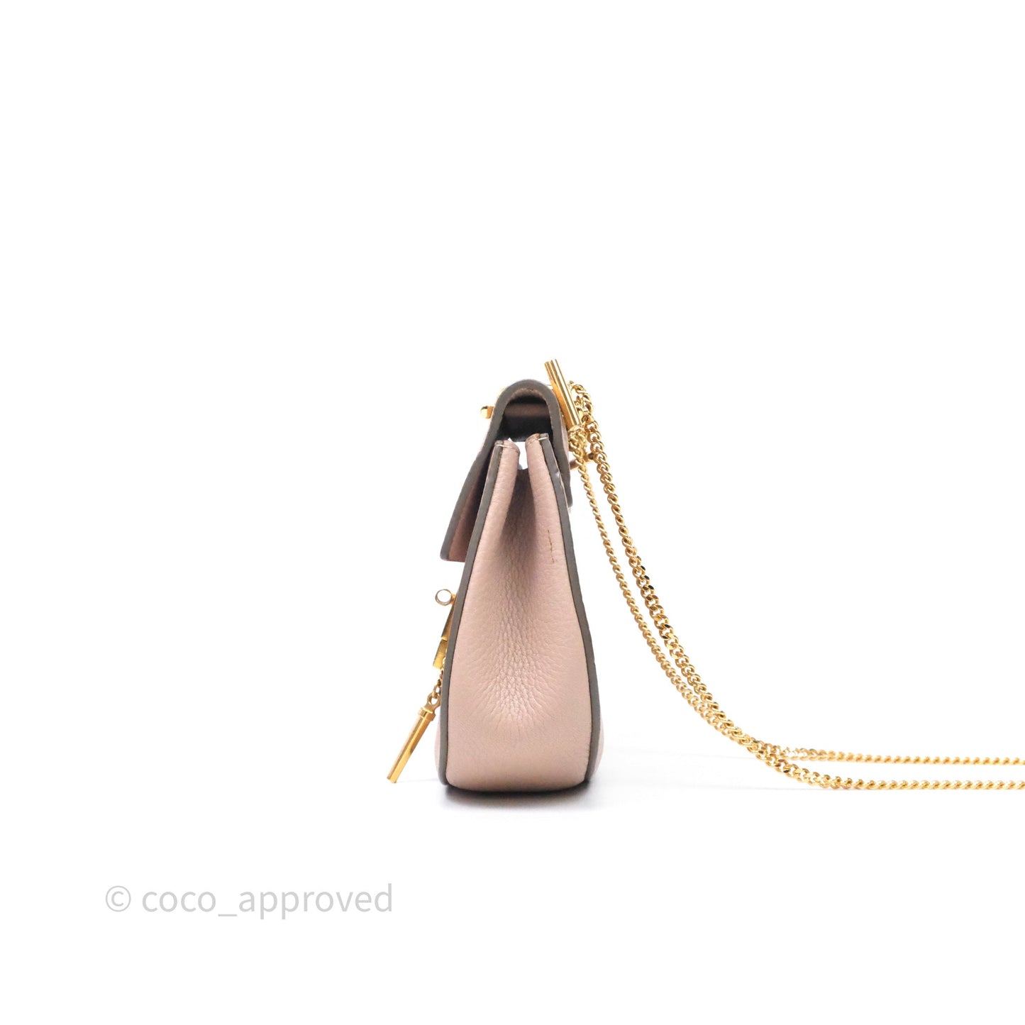 Chloe Mini Drew Crossbody Bag Pink Grained Leather