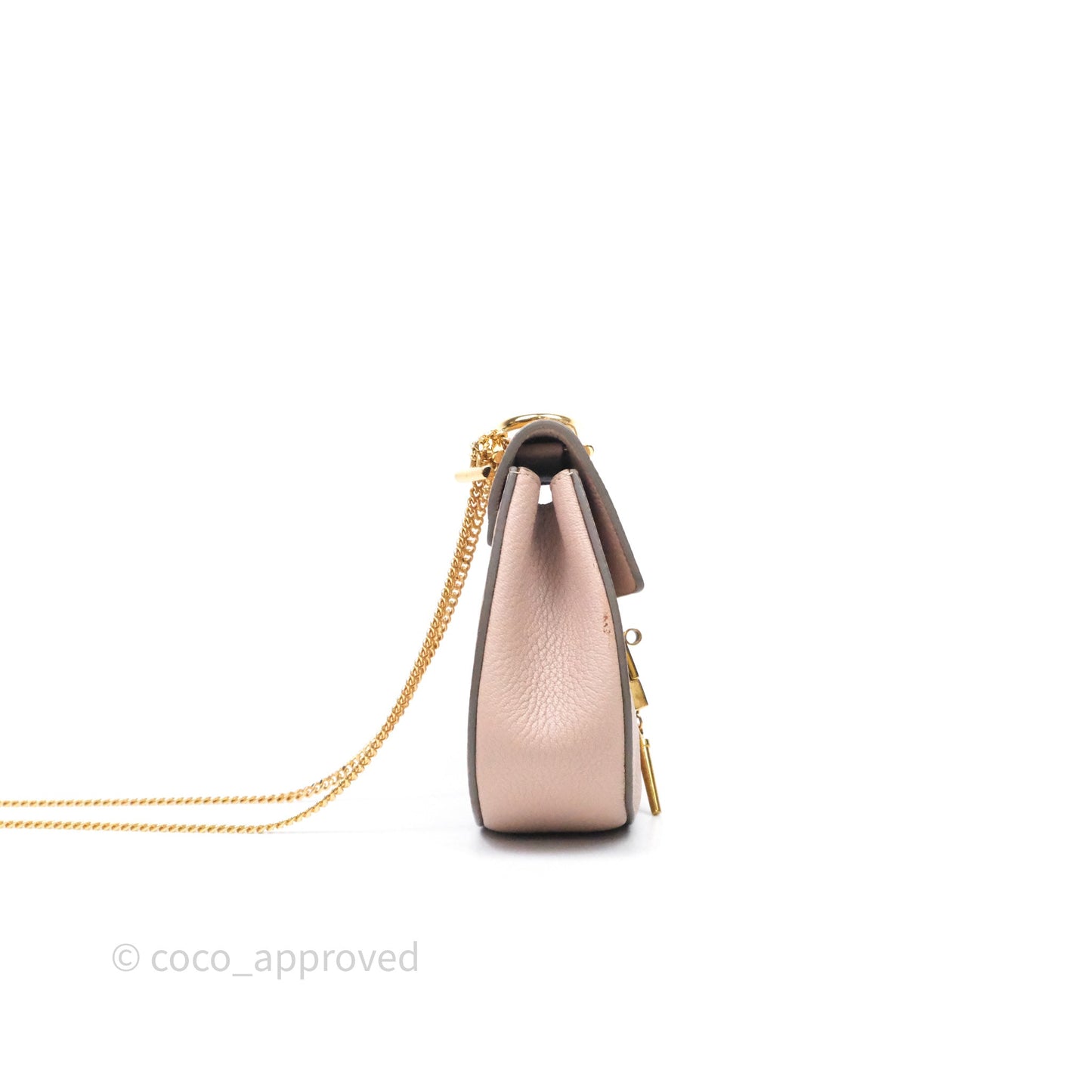 Chloe Mini Drew Crossbody Bag Pink Grained Leather