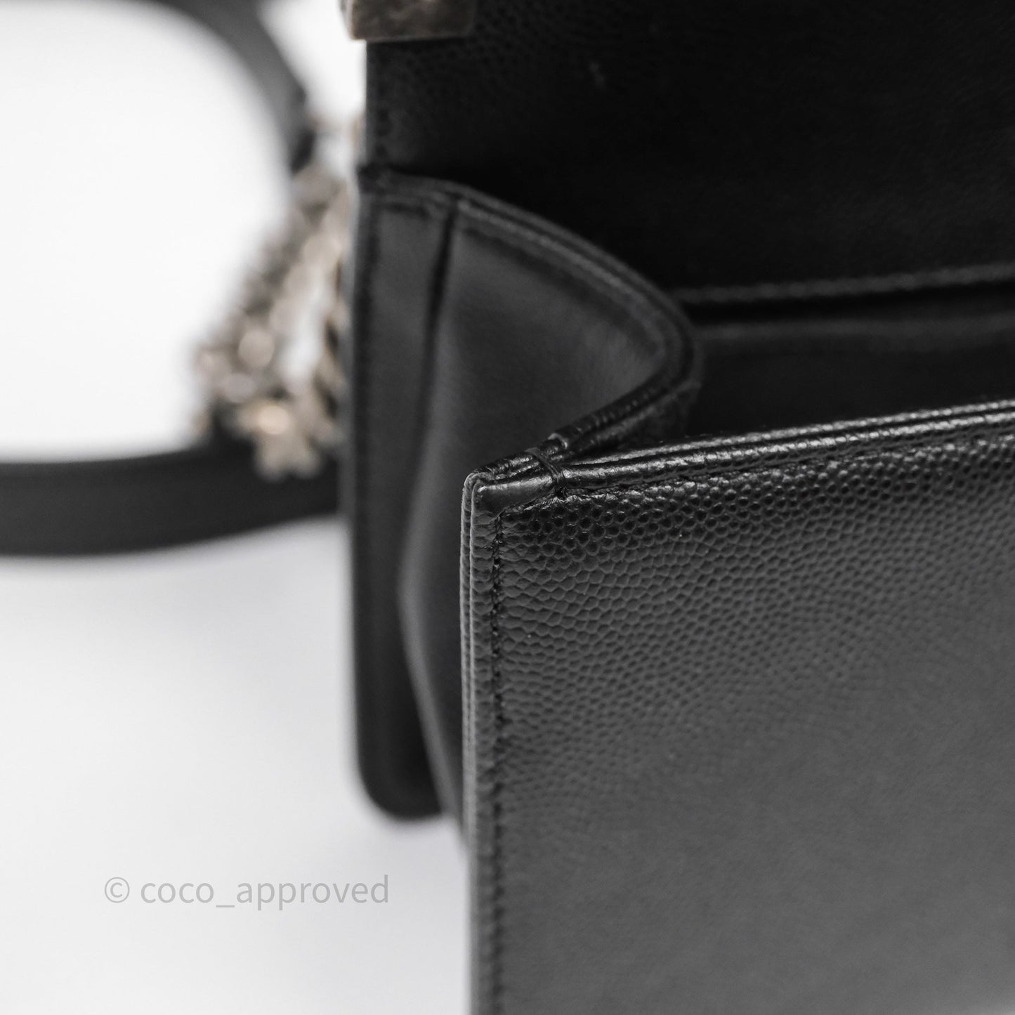 Chanel Small Boy Quilted Black Caviar Ruthenium Hardware