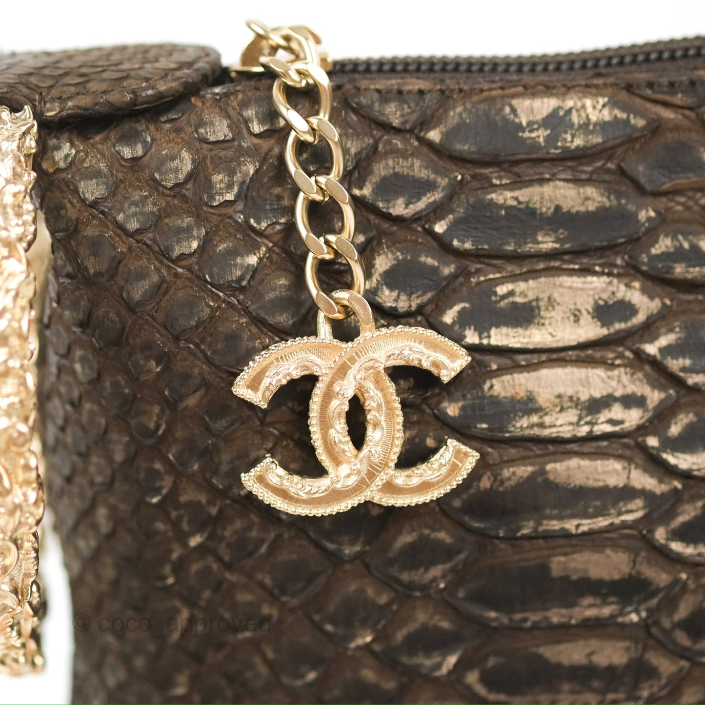 Chanel Python Fortune Cookie Clutch