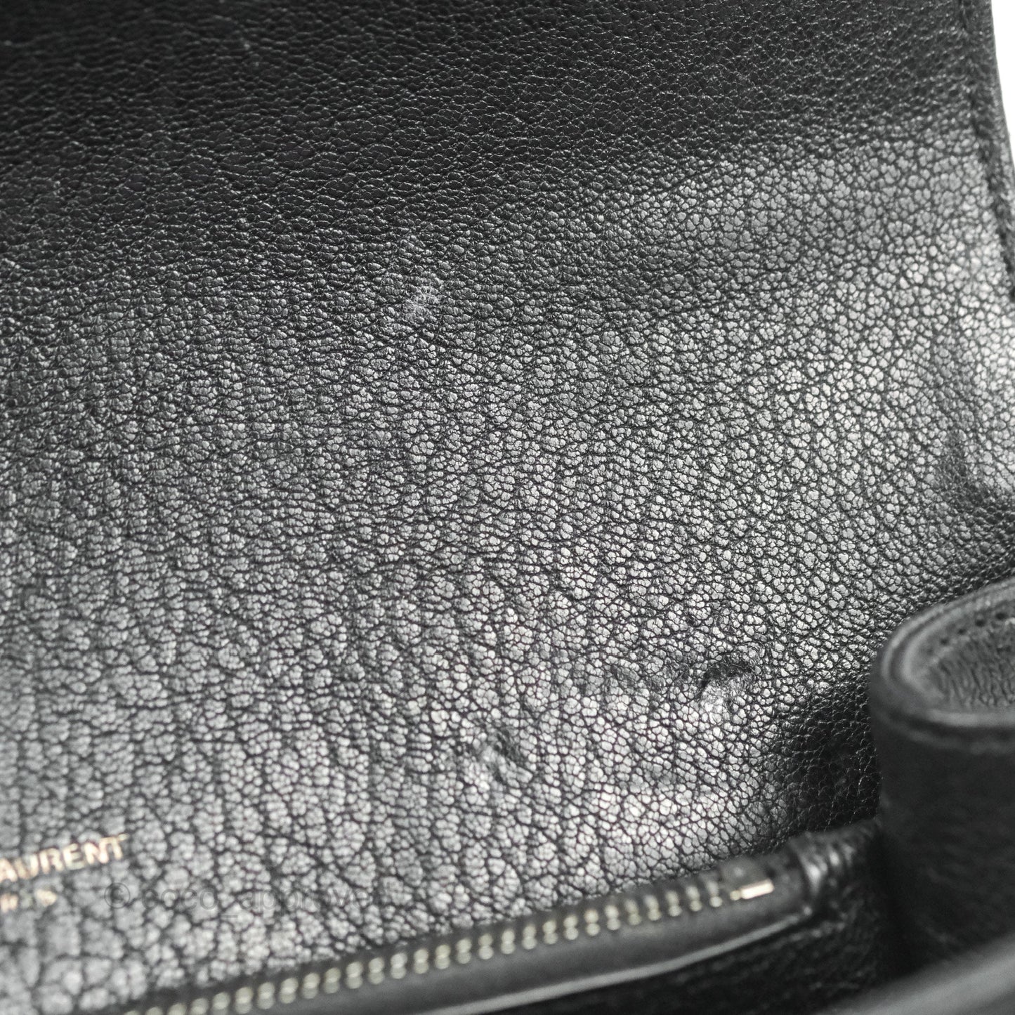 Saint Laurent Chevron Medium College Black Chain Bag Ruthenium Hardware