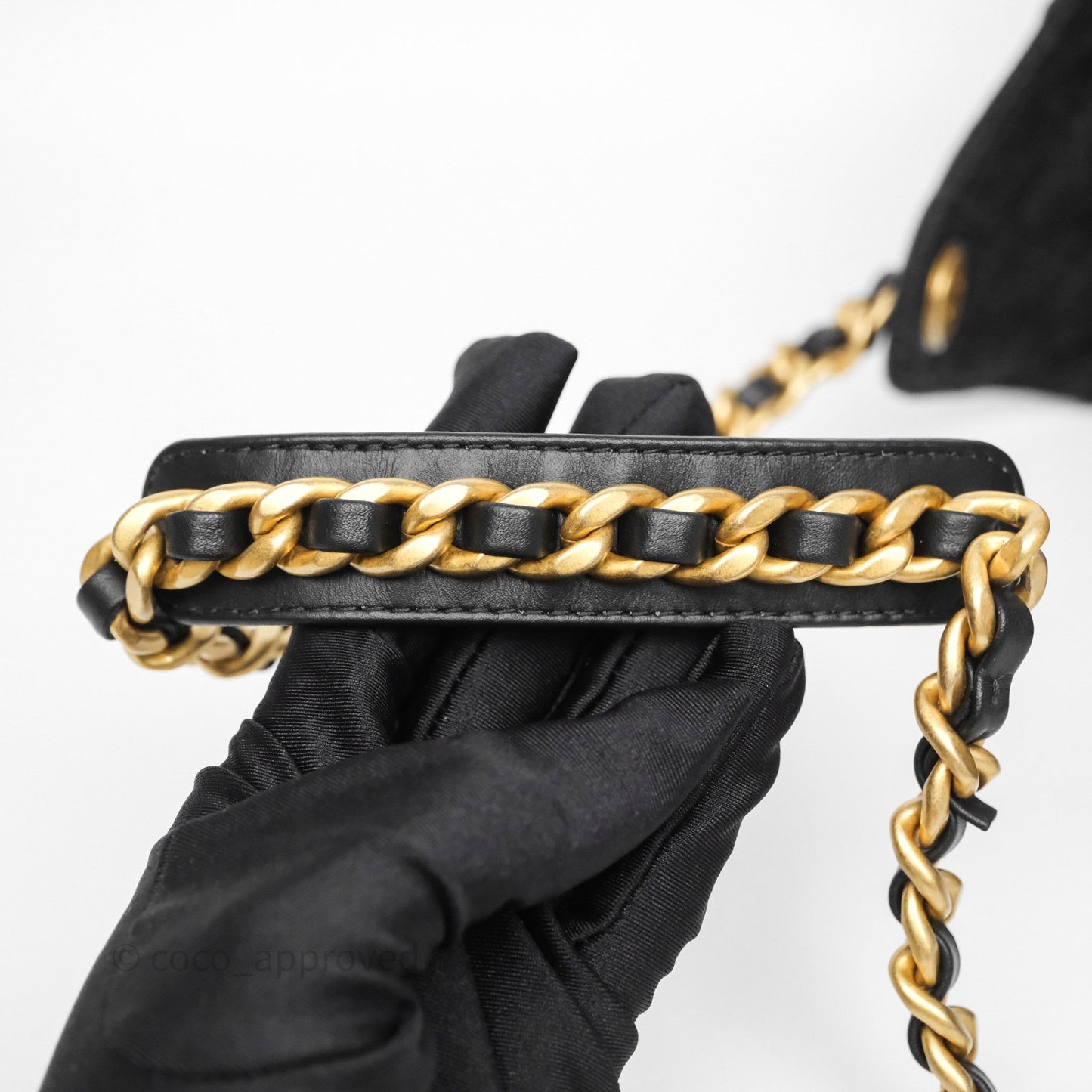 Chanel 25 Medium Washed Denim Black Aged Gold Hardware