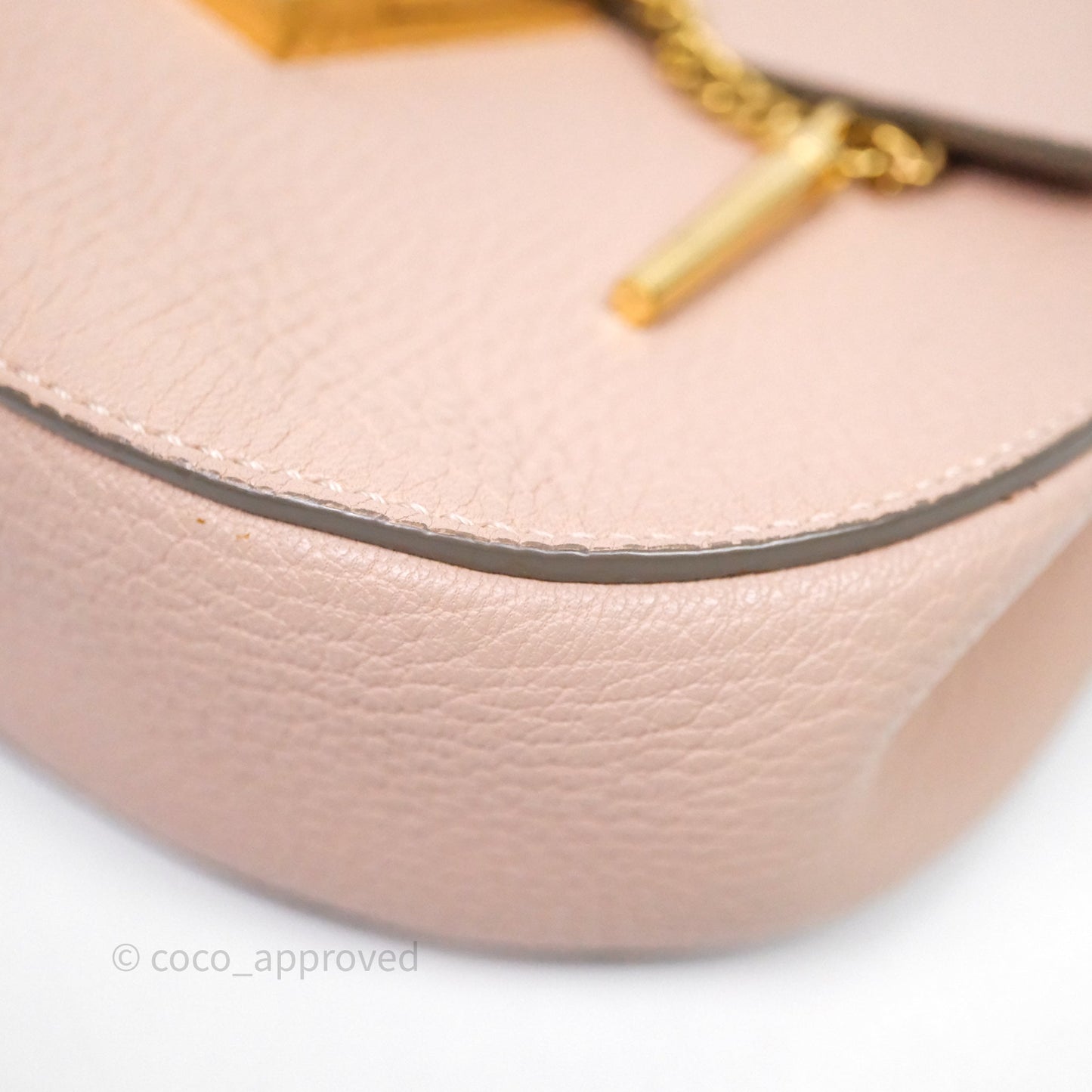 Chloe Mini Drew Crossbody Bag Pink Grained Leather