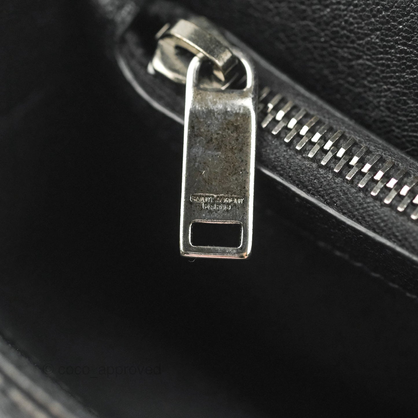 Saint Laurent Chevron Medium College Black Chain Bag Ruthenium Hardware