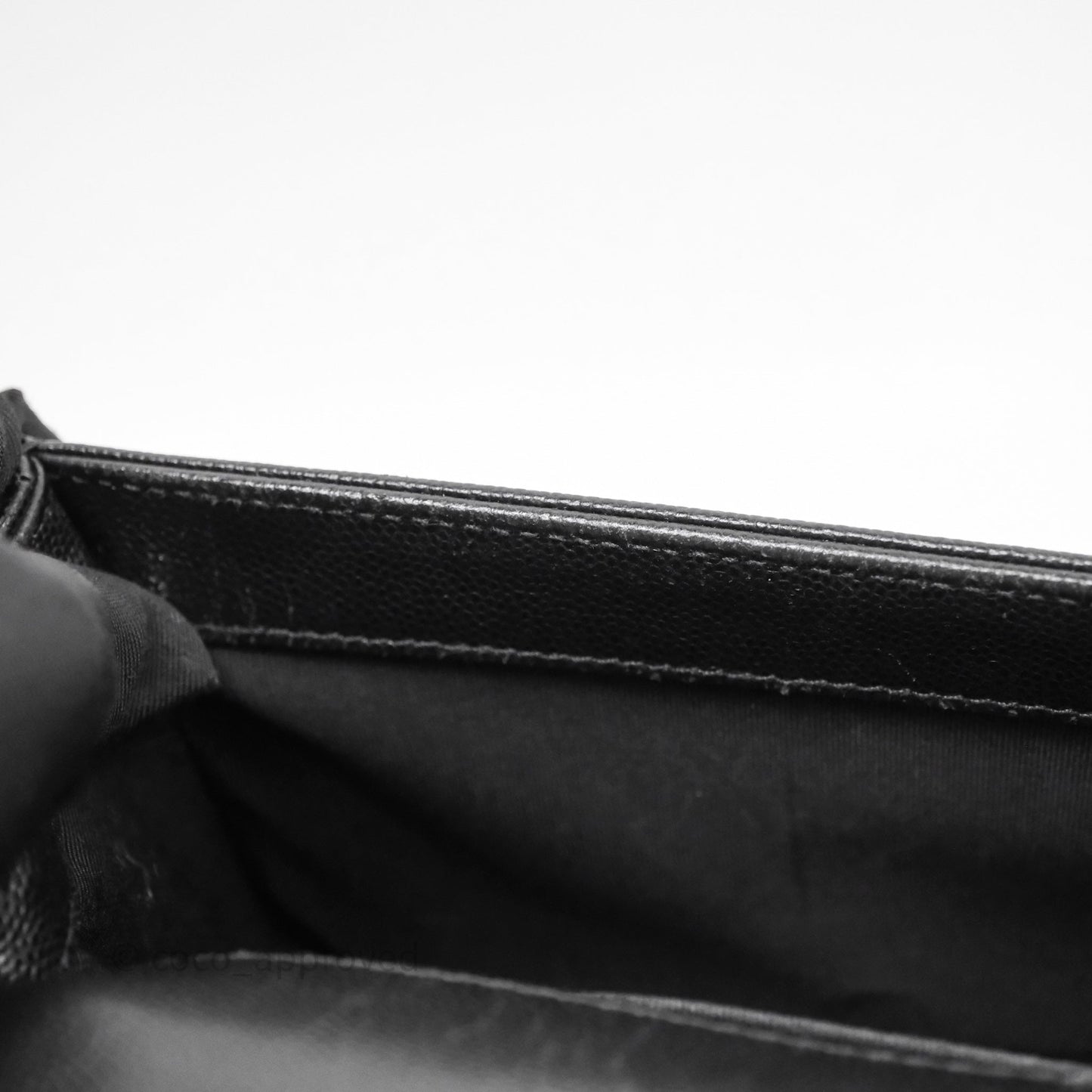 Chanel Small Boy Quilted Black Caviar Ruthenium Hardware