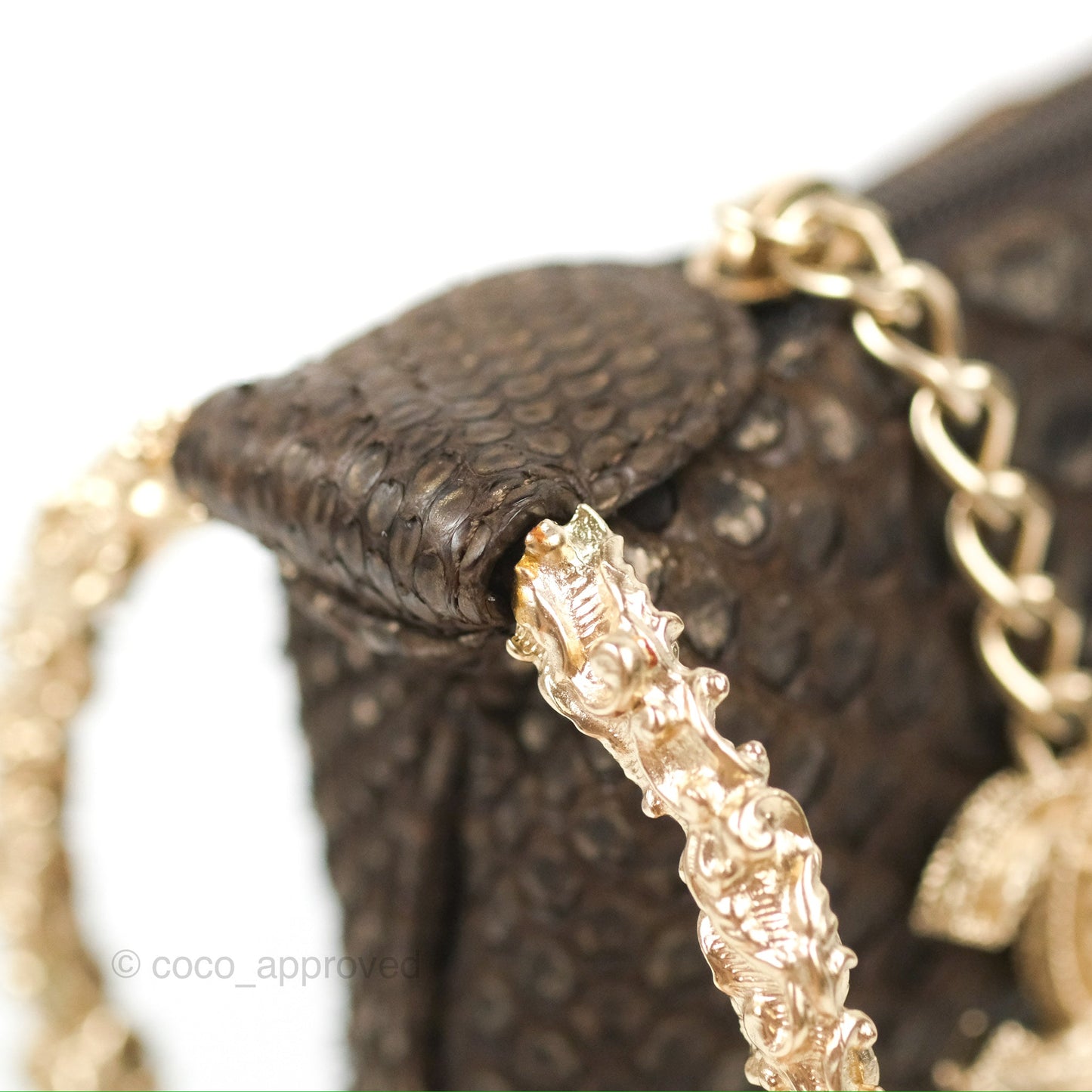 Chanel Python Fortune Cookie Clutch