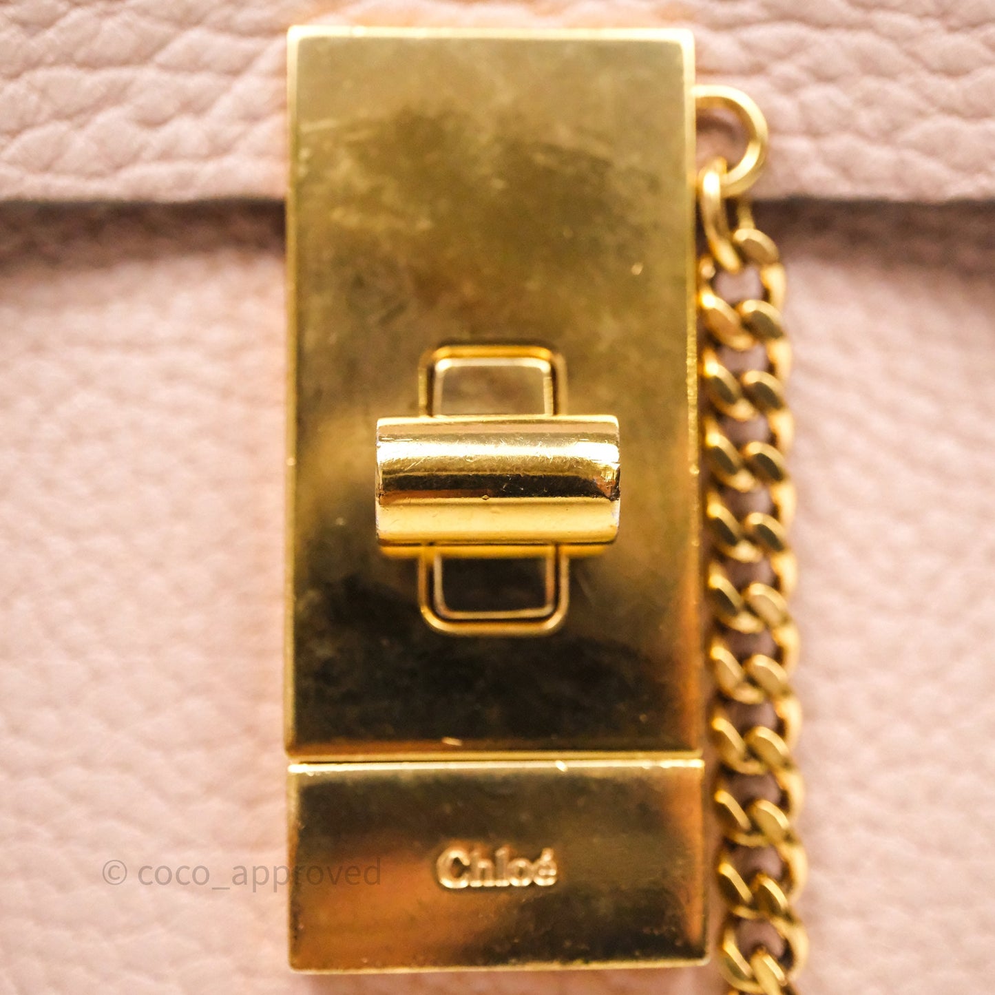 Chloe Mini Drew Crossbody Bag Pink Grained Leather