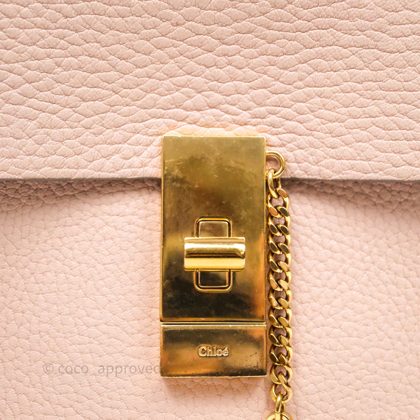 Chloe Mini Drew Crossbody Bag Pink Grained Leather