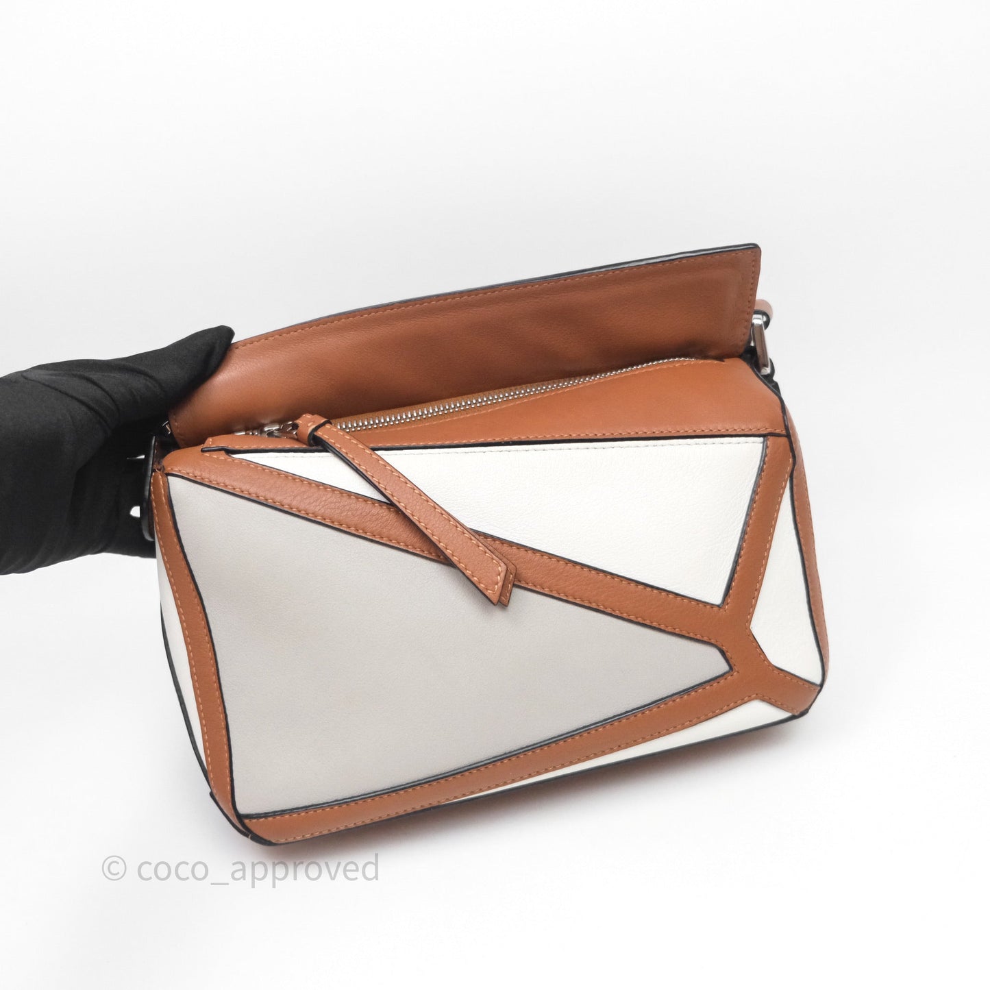 Loewe Small Graphic Puzzle Bag Ghost Soft White Calfskin