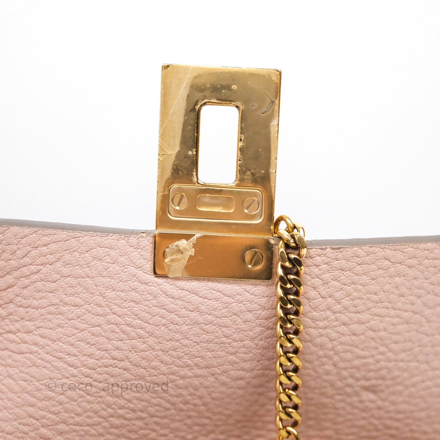 Chloe Mini Drew Crossbody Bag Pink Grained Leather
