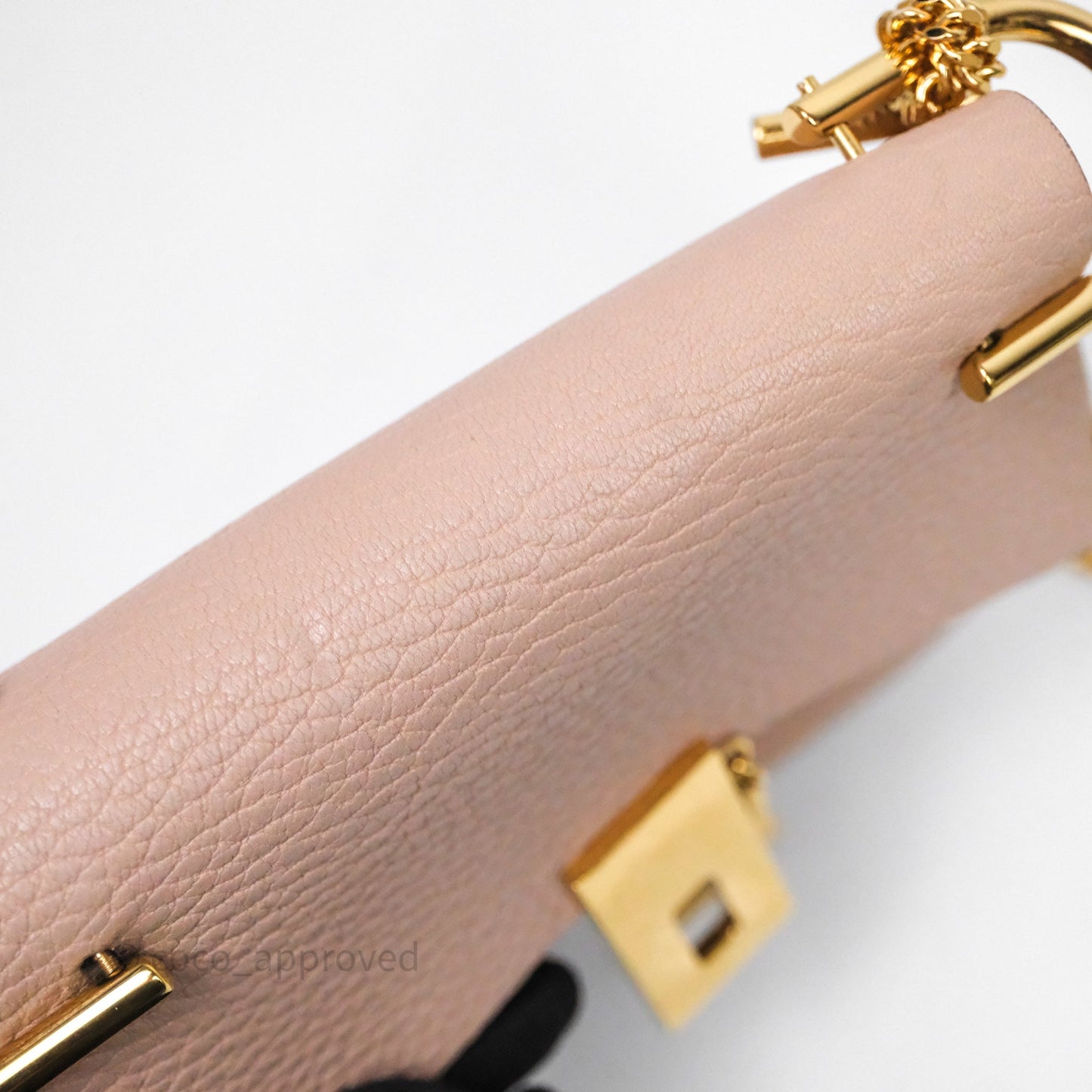 Chloe Mini Drew Crossbody Bag Pink Grained Leather