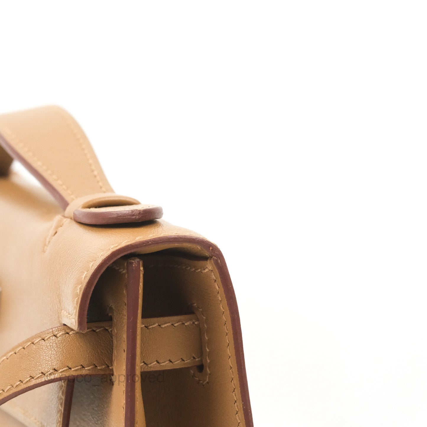 Hermès Kelly Pochette Clutch Biscuit 48 Swift Palladium Hardware