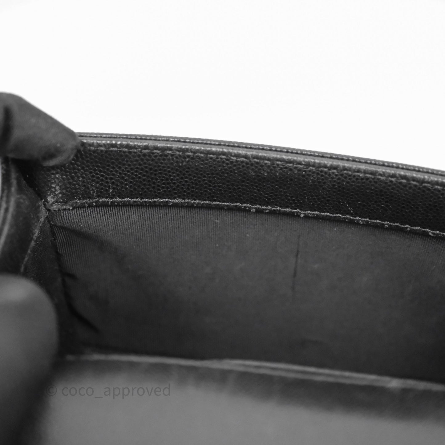 Chanel Small Boy Quilted Black Caviar Ruthenium Hardware