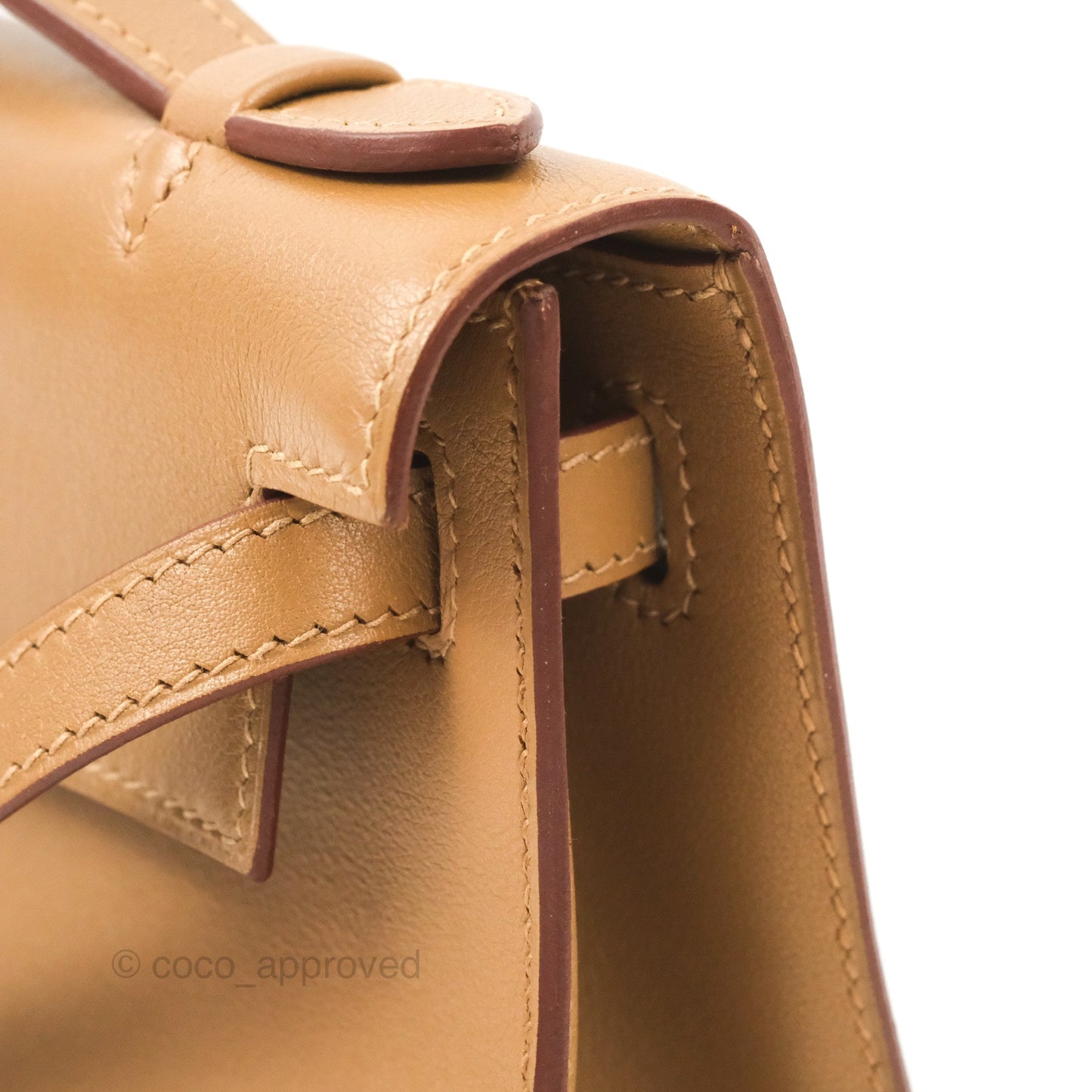 Hermès Kelly Pochette Clutch Biscuit 48 Swift Palladium Hardware