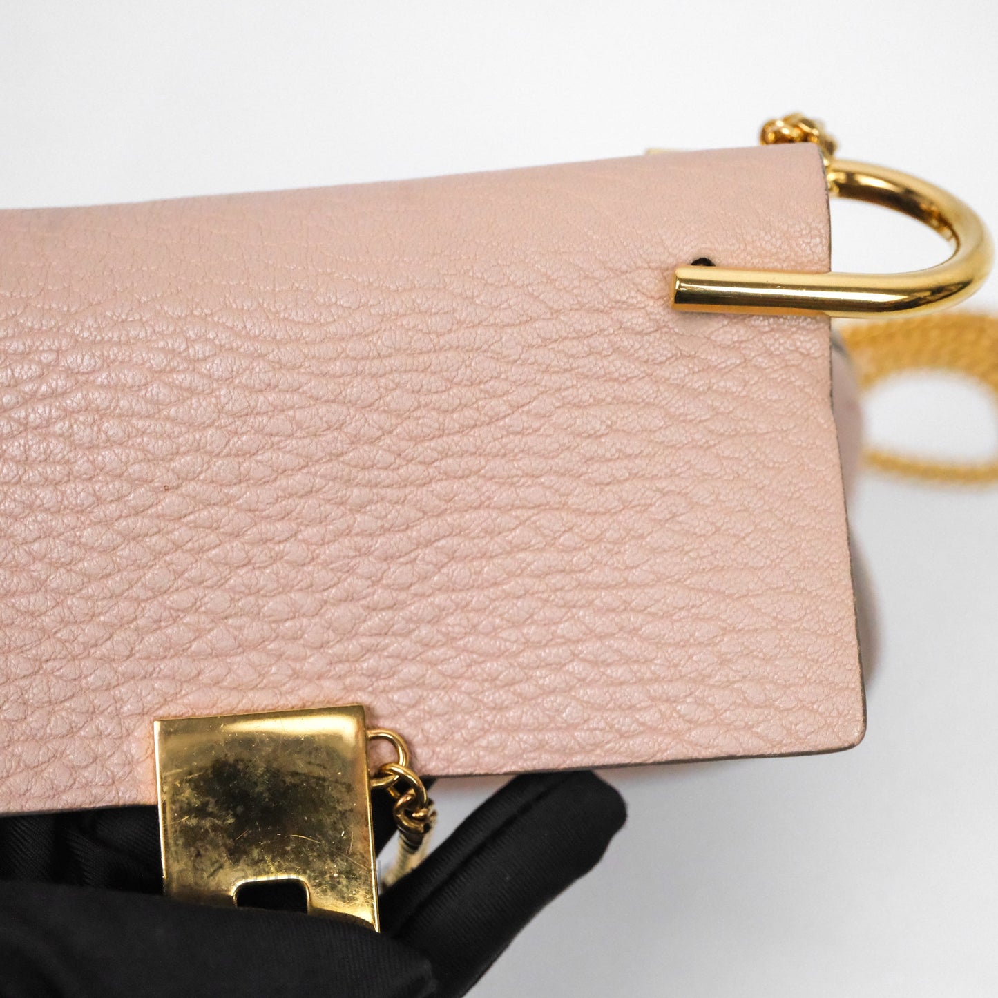 Chloe Mini Drew Crossbody Bag Pink Grained Leather
