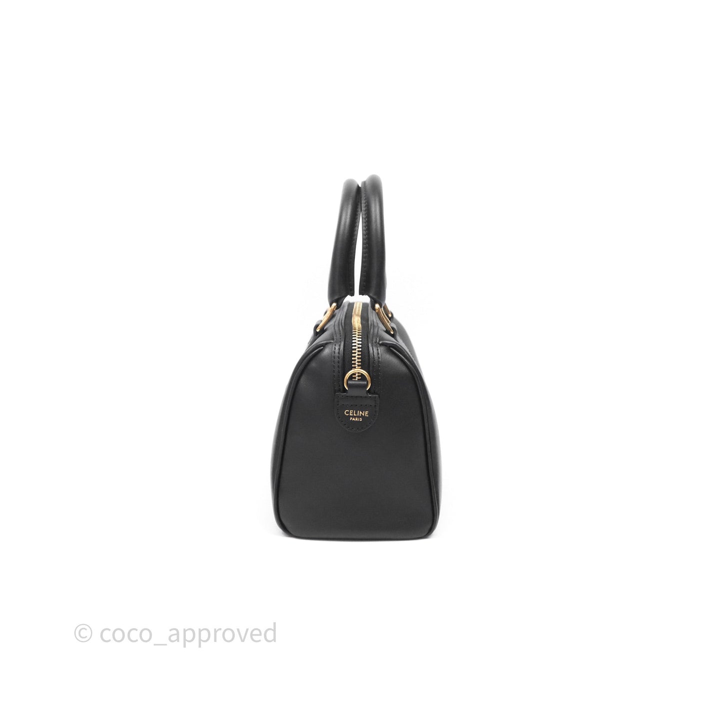 Celine Small Boston Bag Black Calfskin Gold Hardware