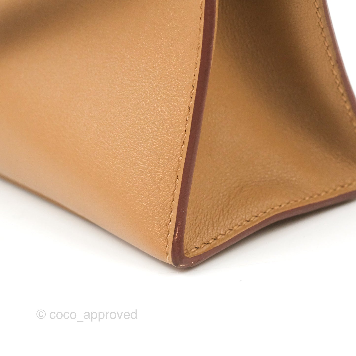 Hermès Kelly Pochette Clutch Biscuit 48 Swift Palladium Hardware