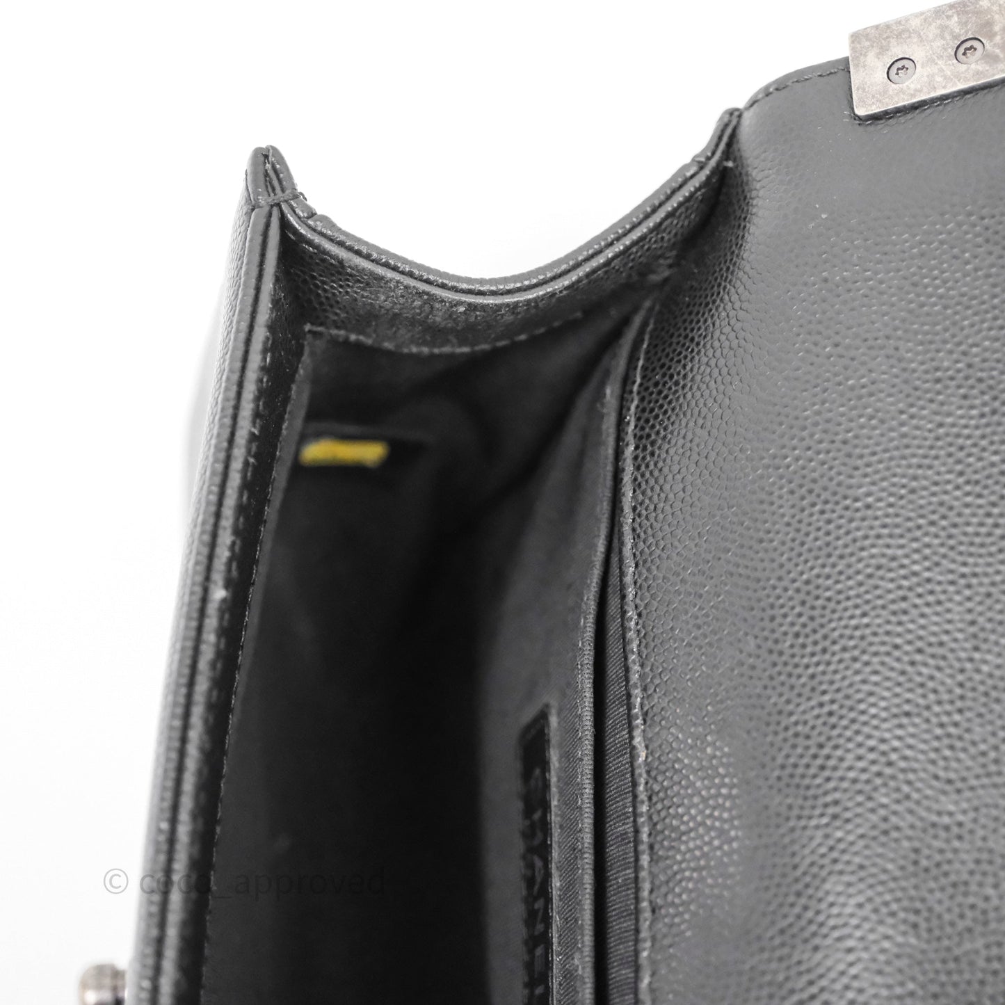 Chanel Small Boy Quilted Black Caviar Ruthenium Hardware
