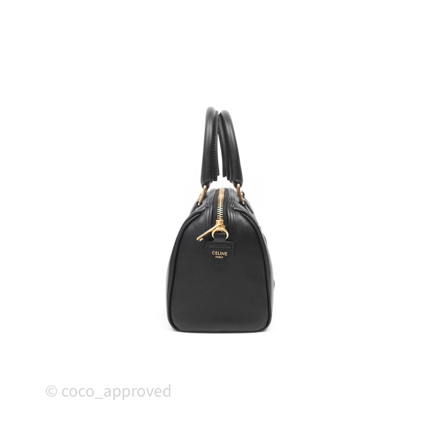 Celine Small Boston Bag Black Calfskin Gold Hardware