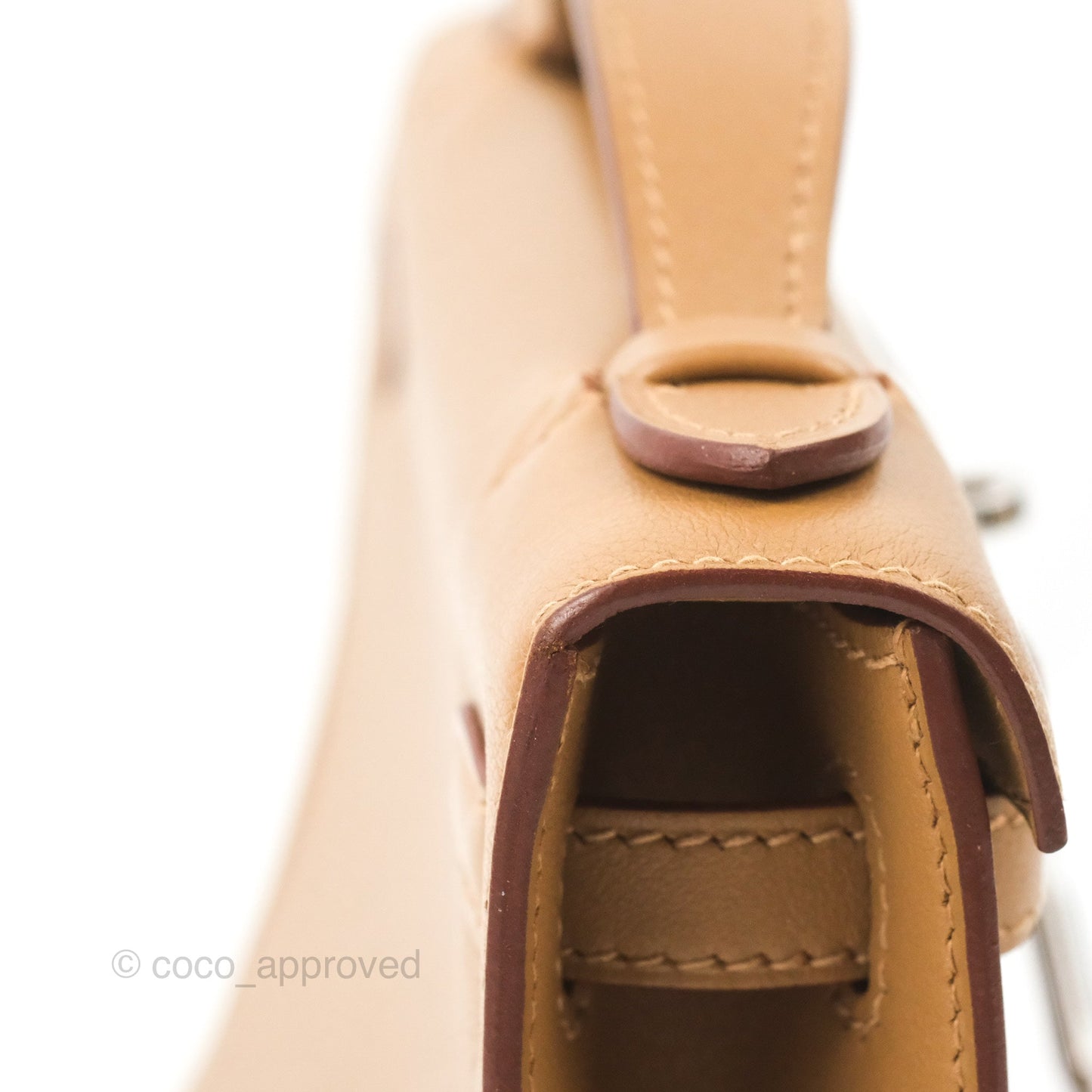 Hermès Kelly Pochette Clutch Biscuit 48 Swift Palladium Hardware