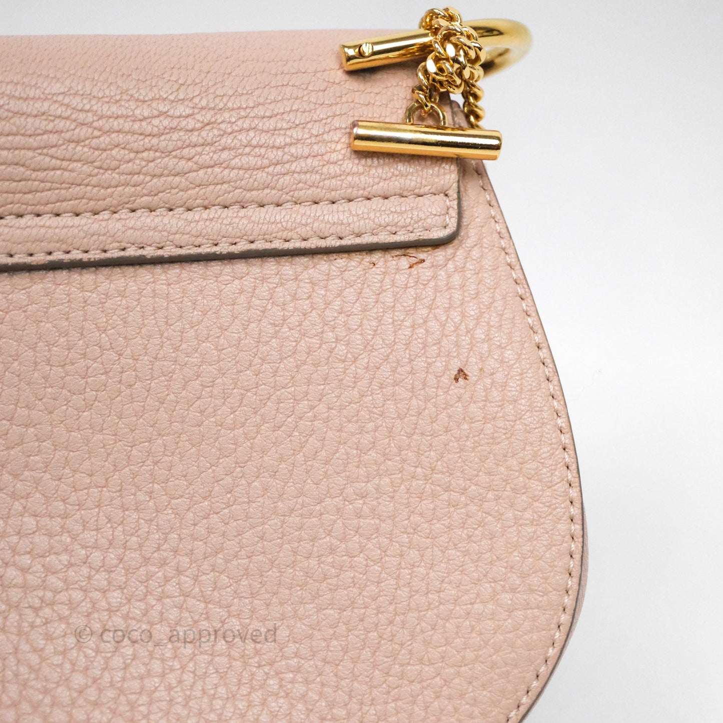 Chloe Mini Drew Crossbody Bag Pink Grained Leather