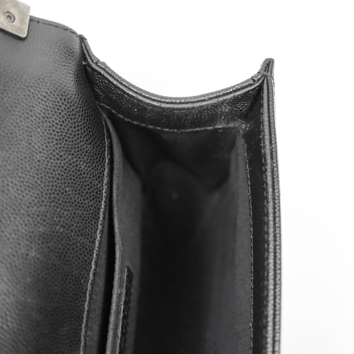 Chanel Small Boy Quilted Black Caviar Ruthenium Hardware