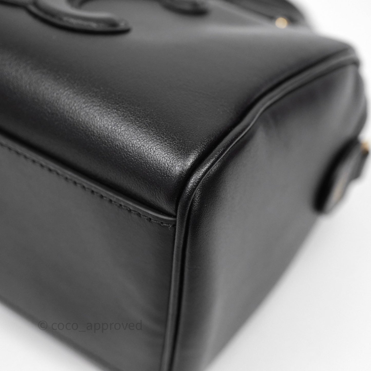 Celine Small Boston Bag Black Calfskin Gold Hardware
