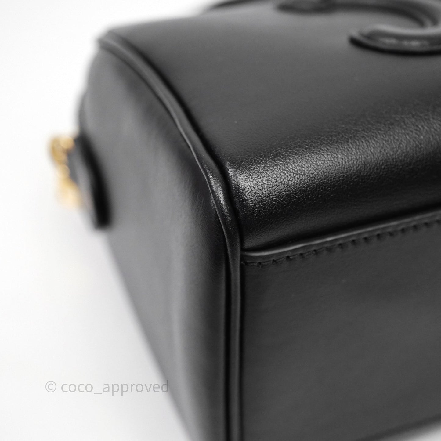 Celine Small Boston Bag Black Calfskin Gold Hardware
