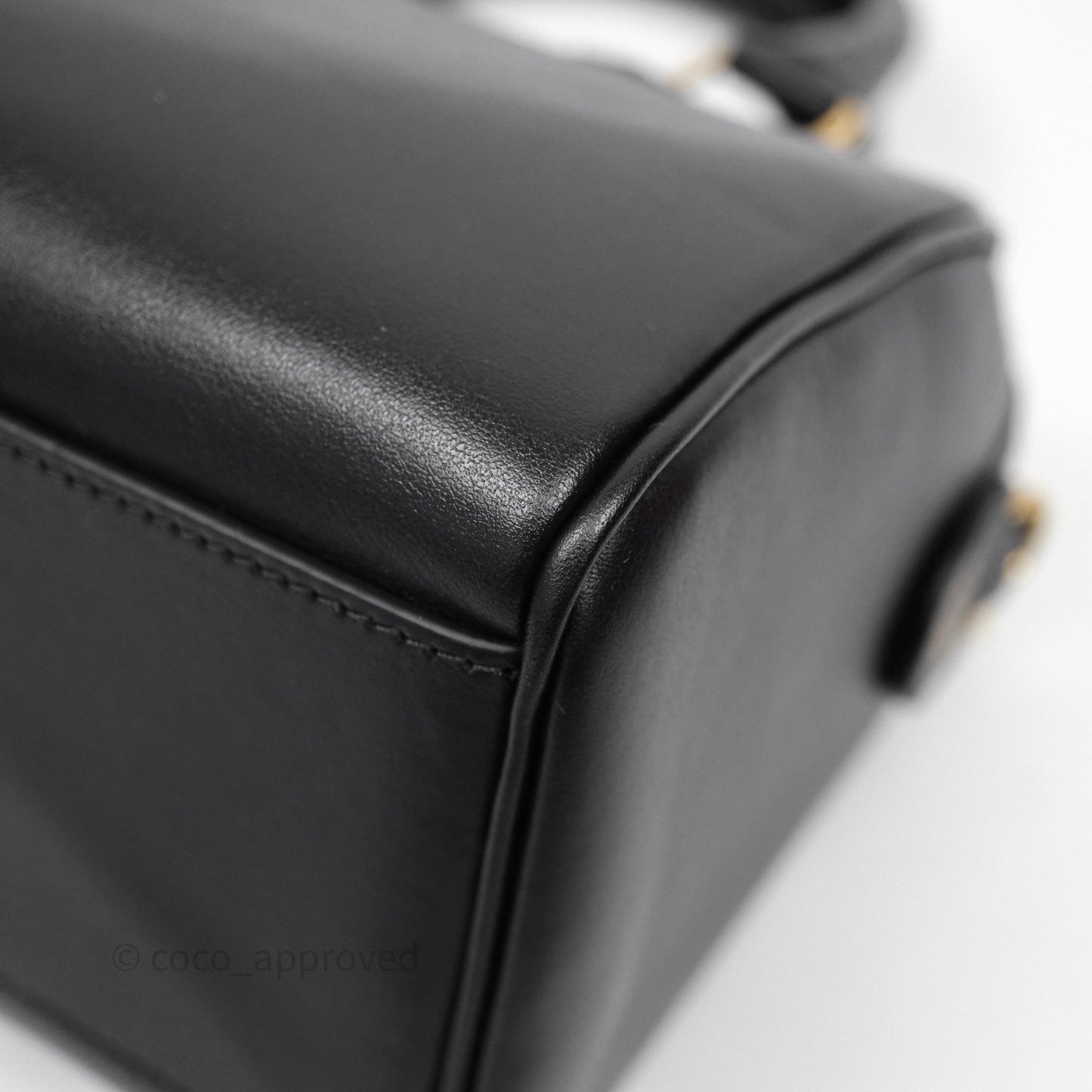 Celine Small Boston Bag Black Calfskin Gold Hardware