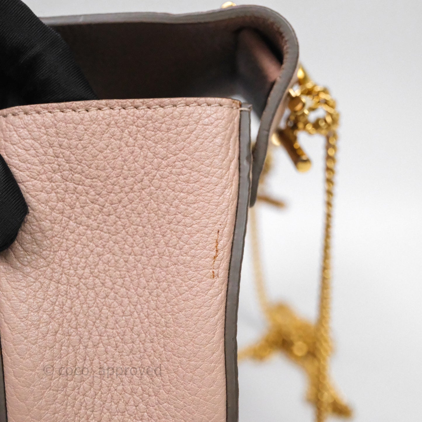 Chloe Mini Drew Crossbody Bag Pink Grained Leather