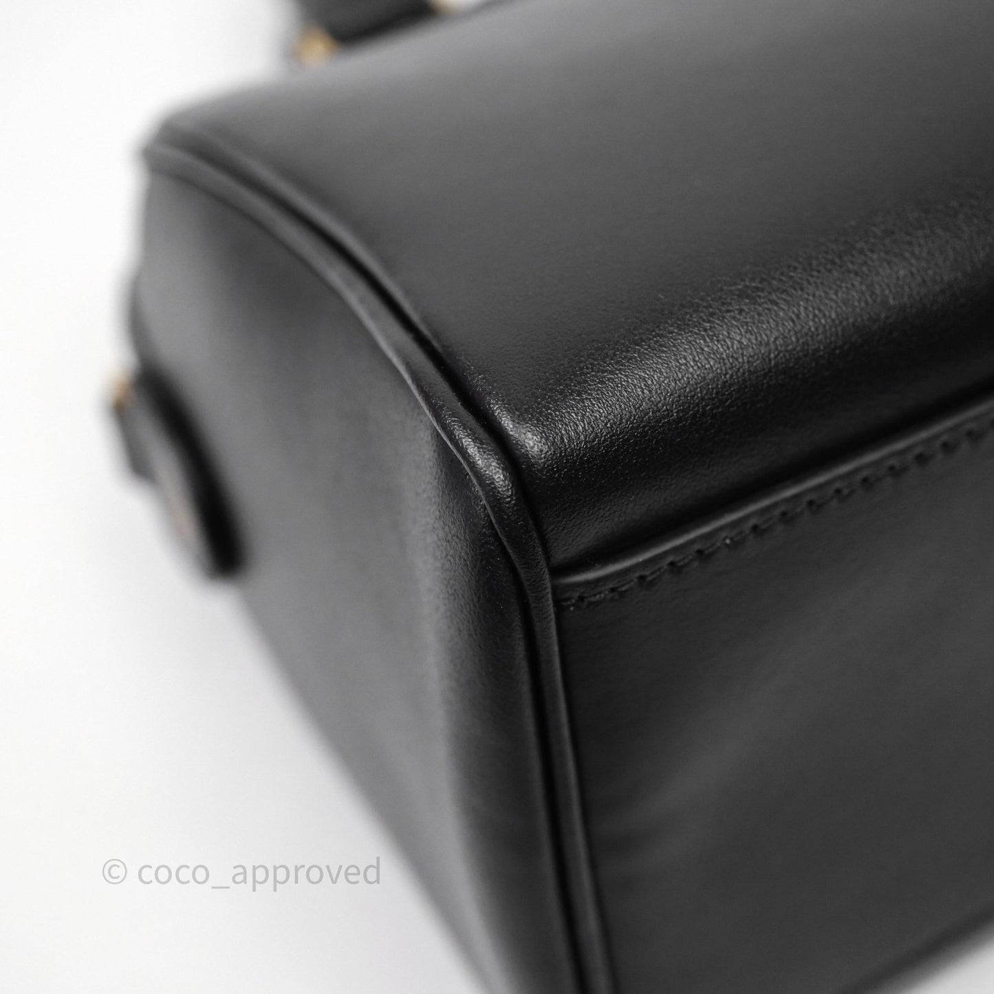 Celine Small Boston Bag Black Calfskin Gold Hardware