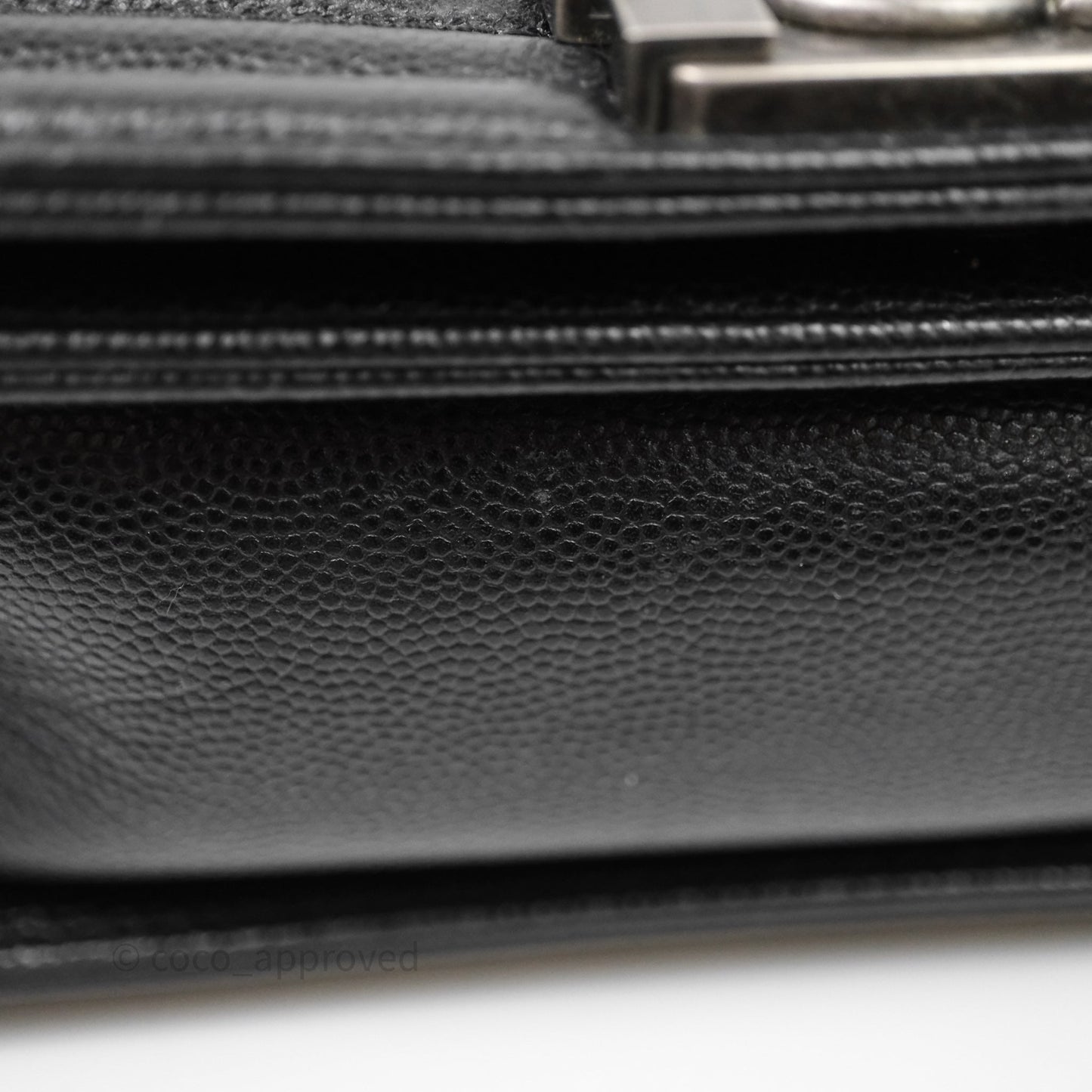 Chanel Small Boy Quilted Black Caviar Ruthenium Hardware