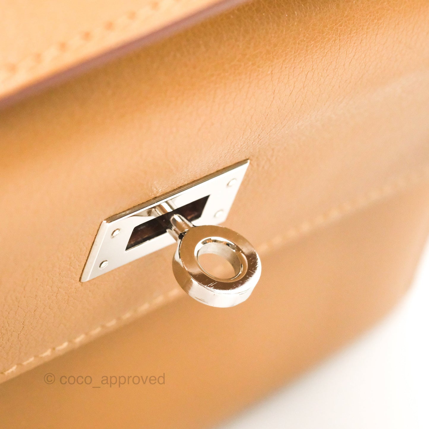 Hermès Kelly Pochette Clutch Biscuit 48 Swift Palladium Hardware