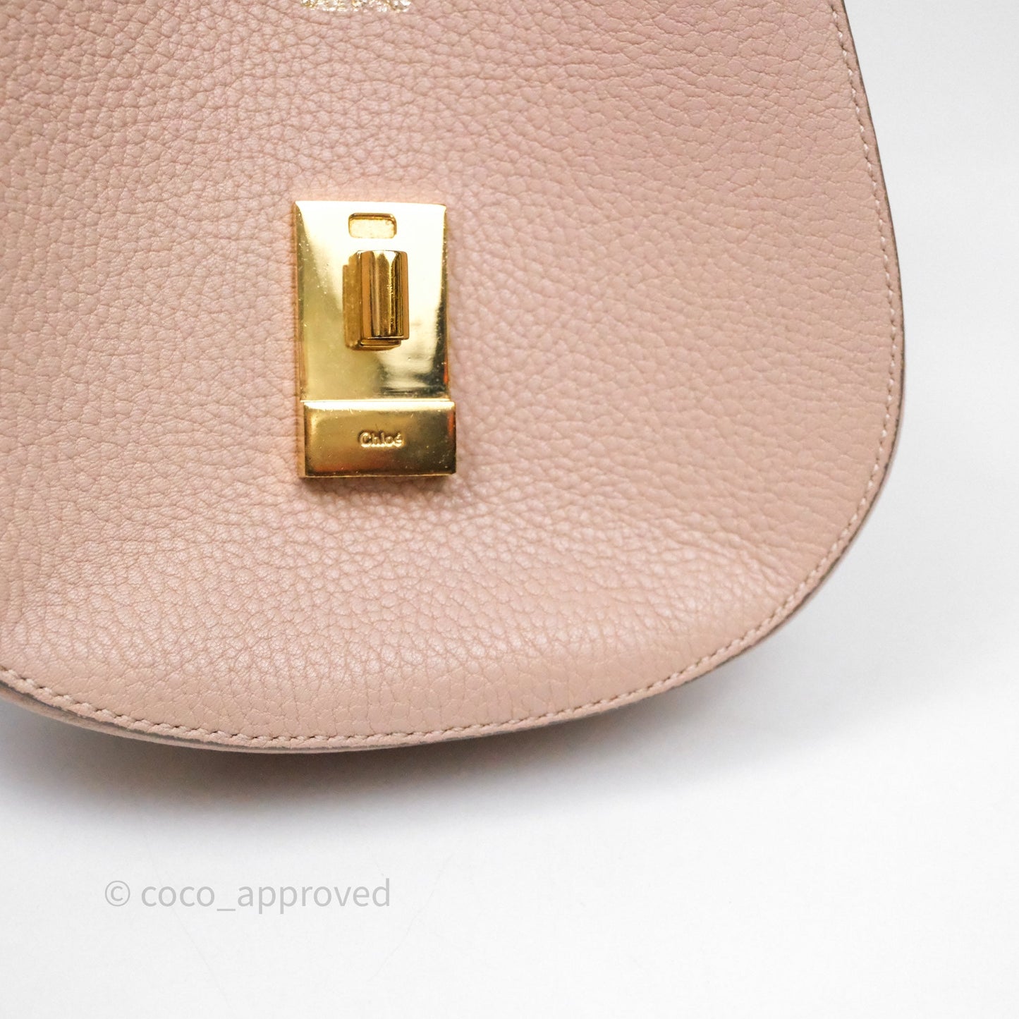 Chloe Mini Drew Crossbody Bag Pink Grained Leather