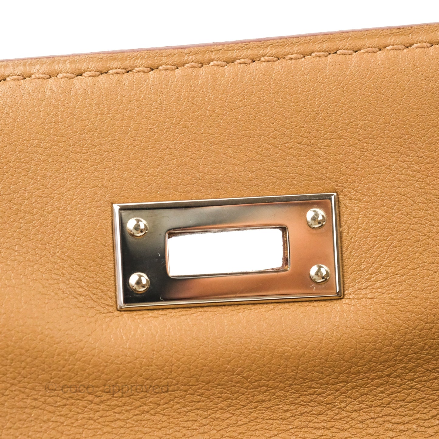 Hermès Kelly Pochette Clutch Biscuit 48 Swift Palladium Hardware