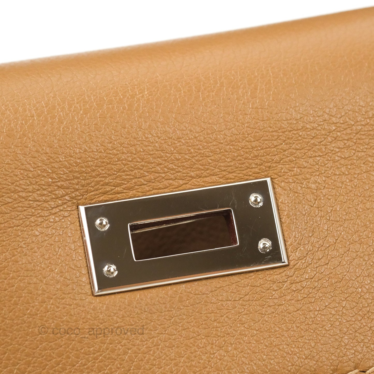 Hermès Kelly Pochette Clutch Biscuit 48 Swift Palladium Hardware