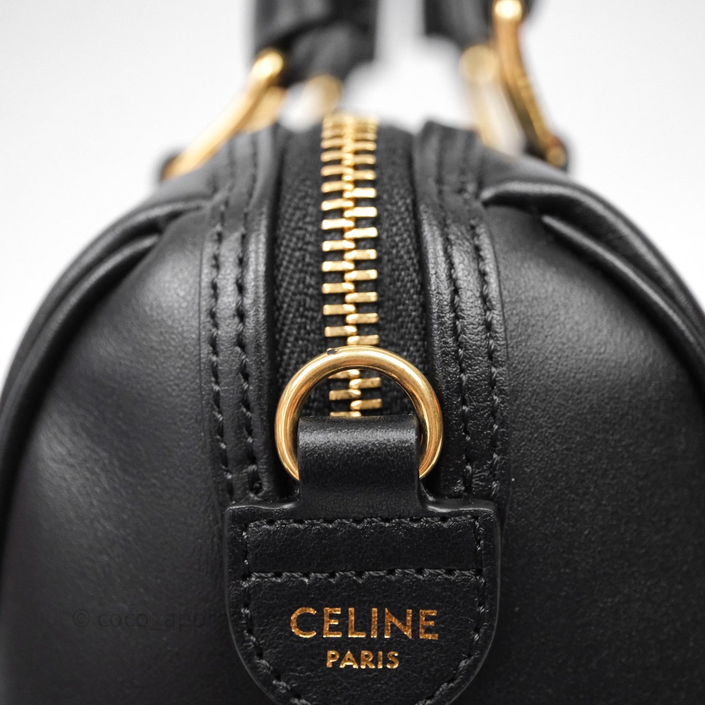 Celine Small Boston Bag Black Calfskin Gold Hardware