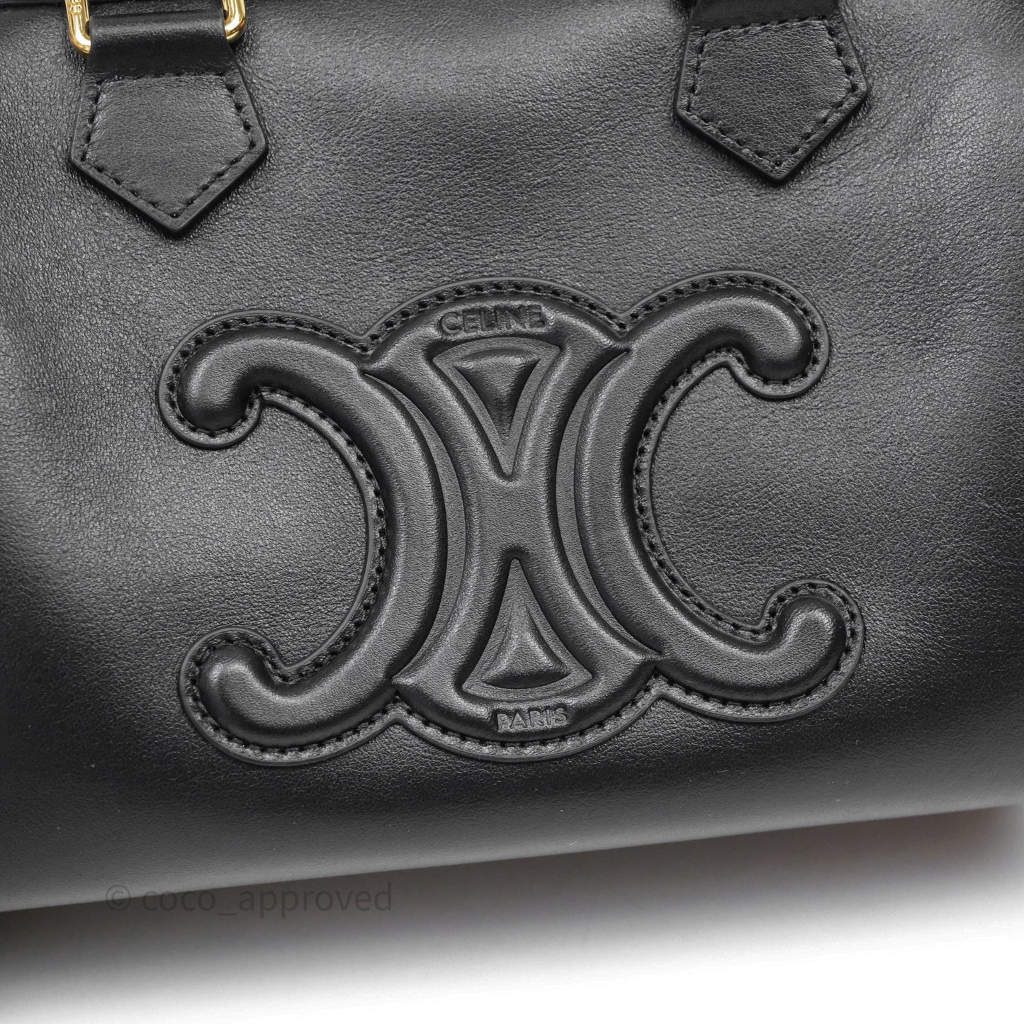 Celine Small Boston Bag Black Calfskin Gold Hardware